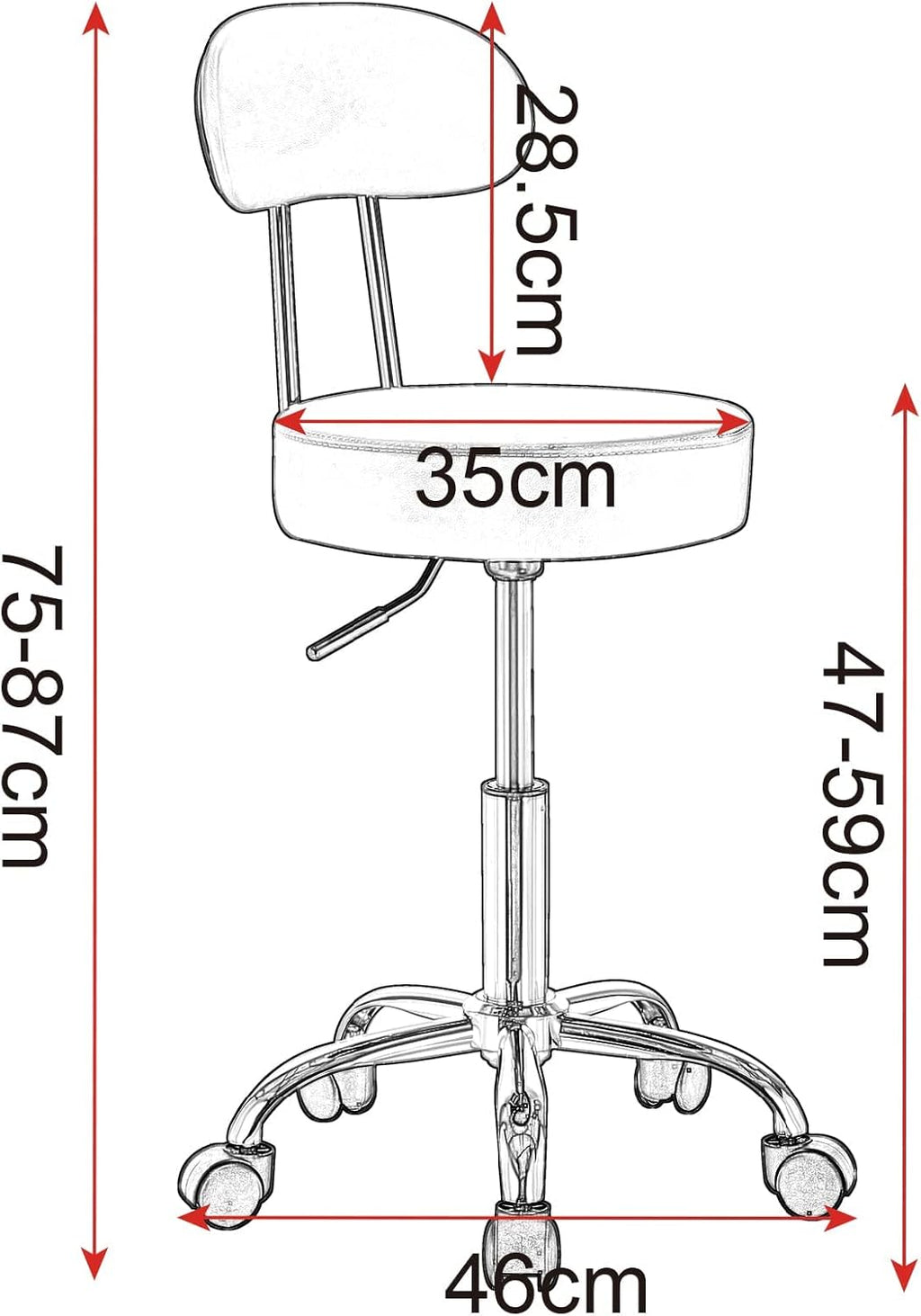 WOLTU Leather Chair Stool
