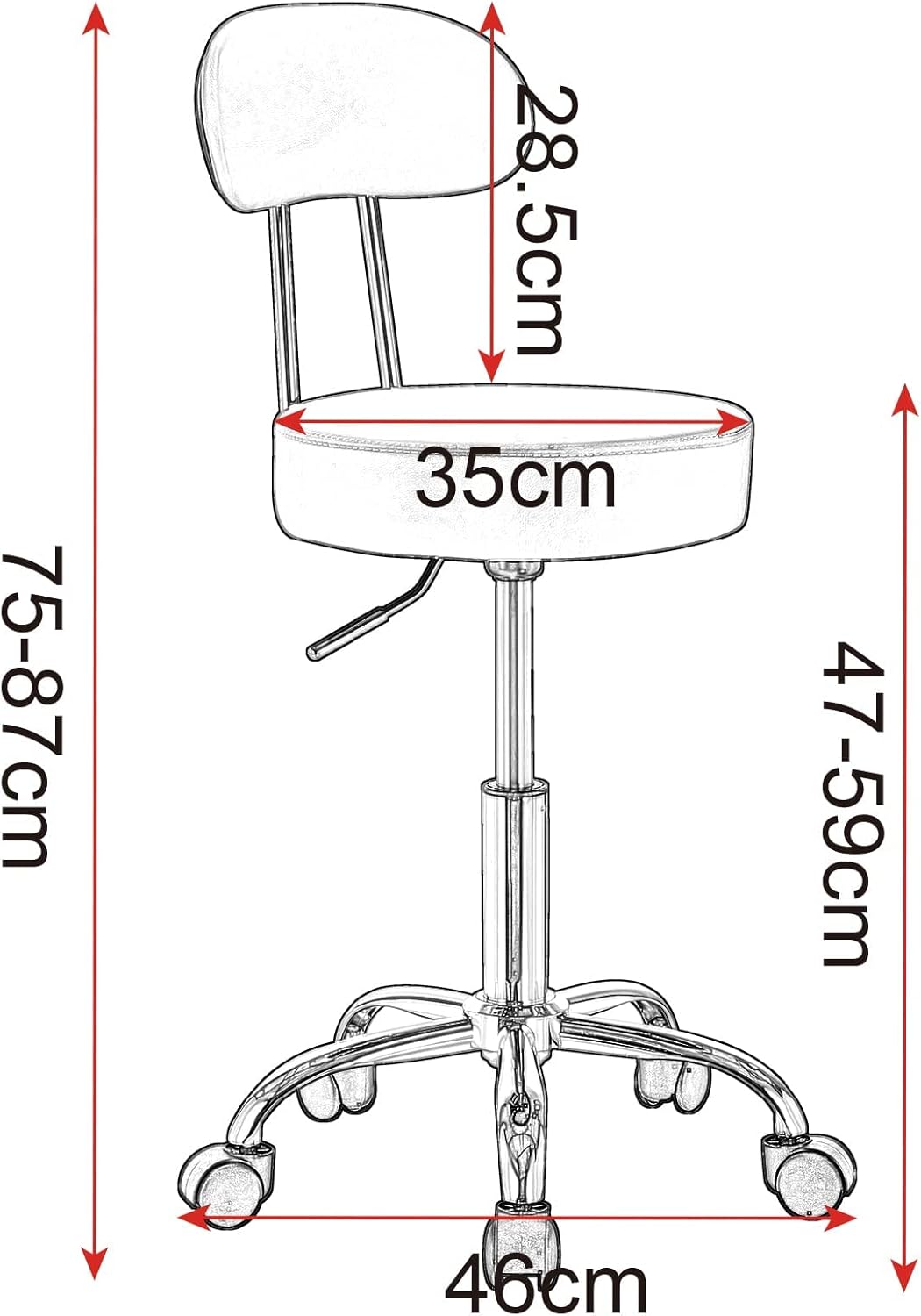 WOLTU Leather Chair Stool