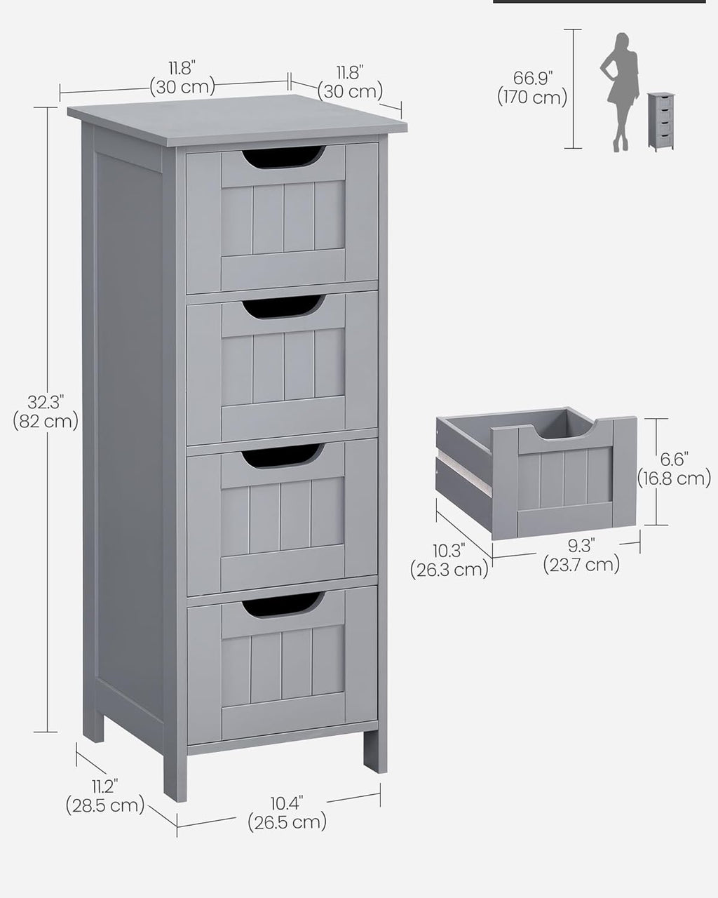 VASAGLE Floor Storage Cabinet LHC040P36