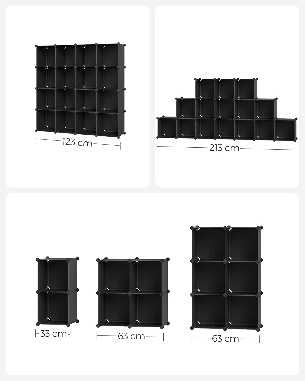SONGMICS 16-Cube Storage Unit LPC44BK