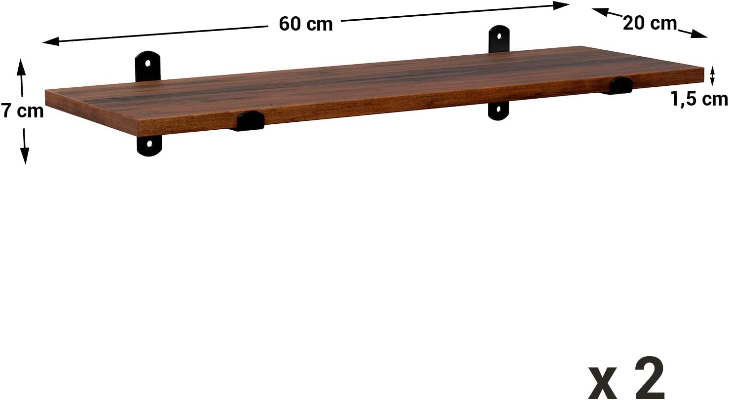 SONGMICS Set of 2 Floating Shelves LWS04NB