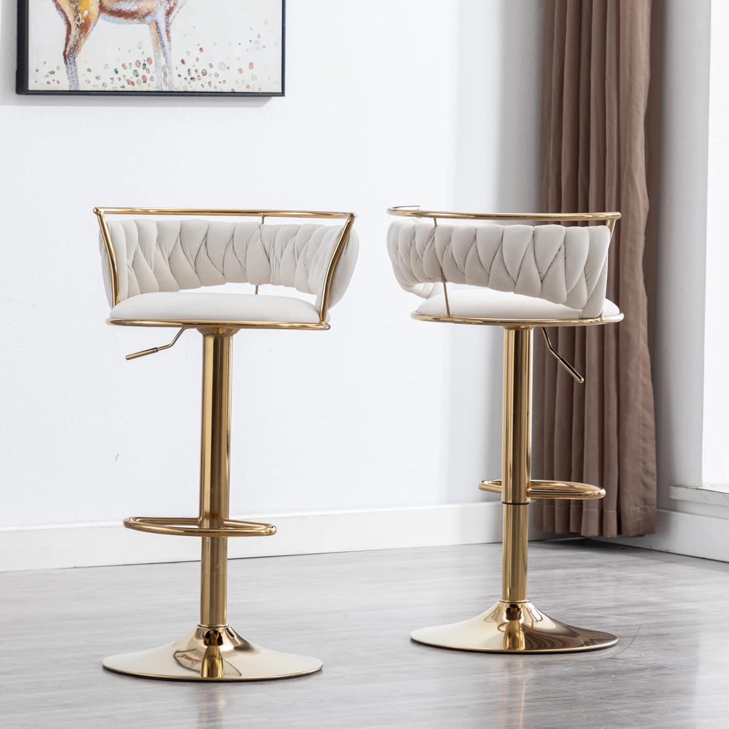 Set of 2 Modern Adjustable Barstools
