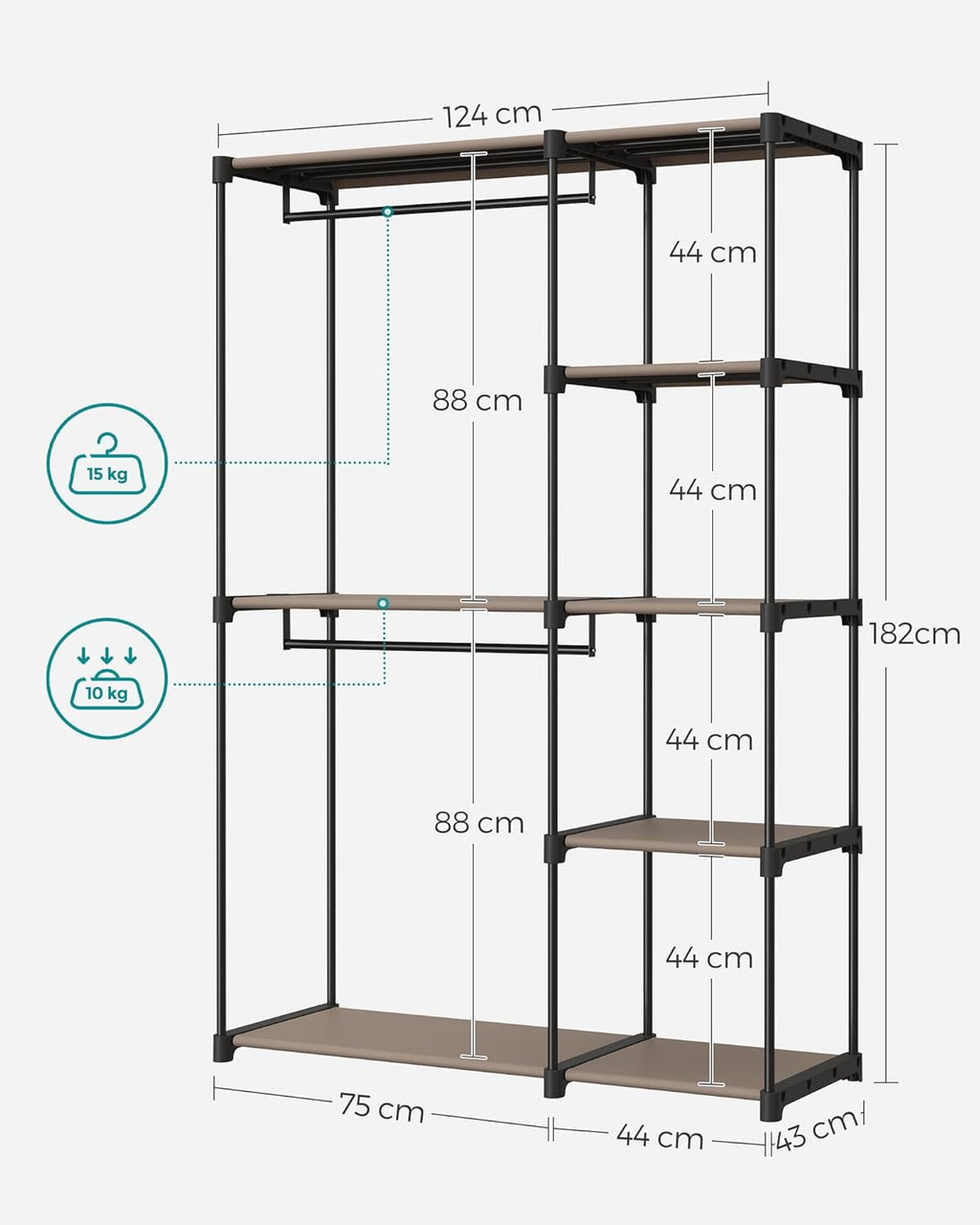 SONGMICS Freestanding Wardrobe RYG026R02