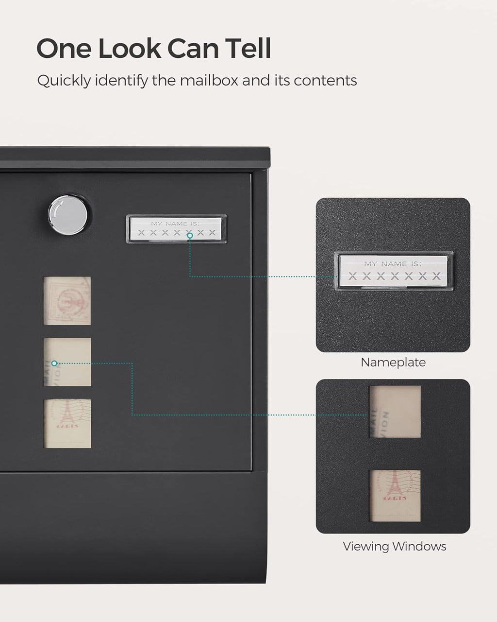 SONGMICS Post Box GMB020B02