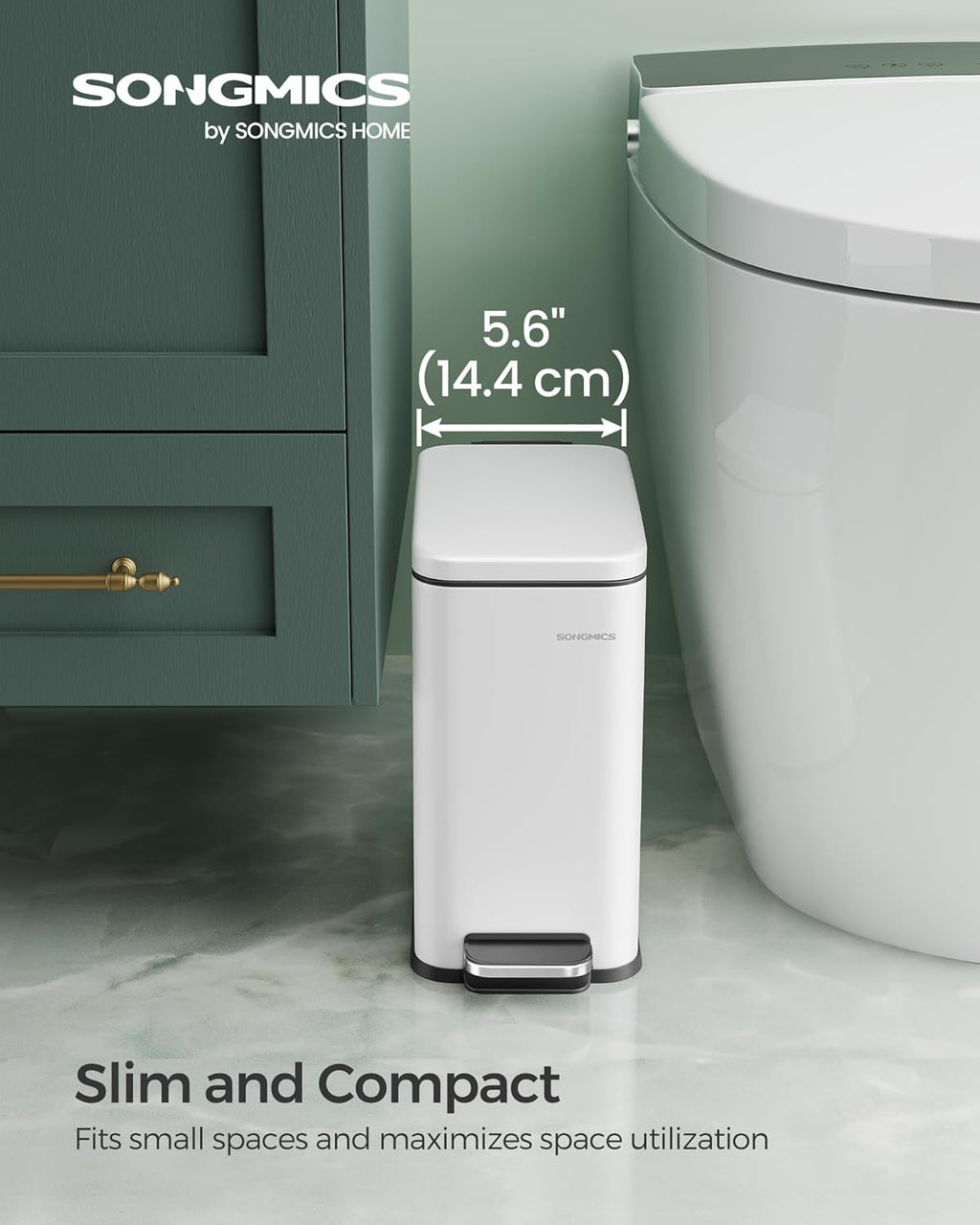 SONGMICS Bathroom Trash Can LTB560E05