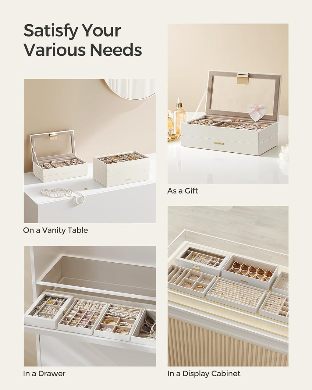 SONGMICS Jewellery Box JBC195W01