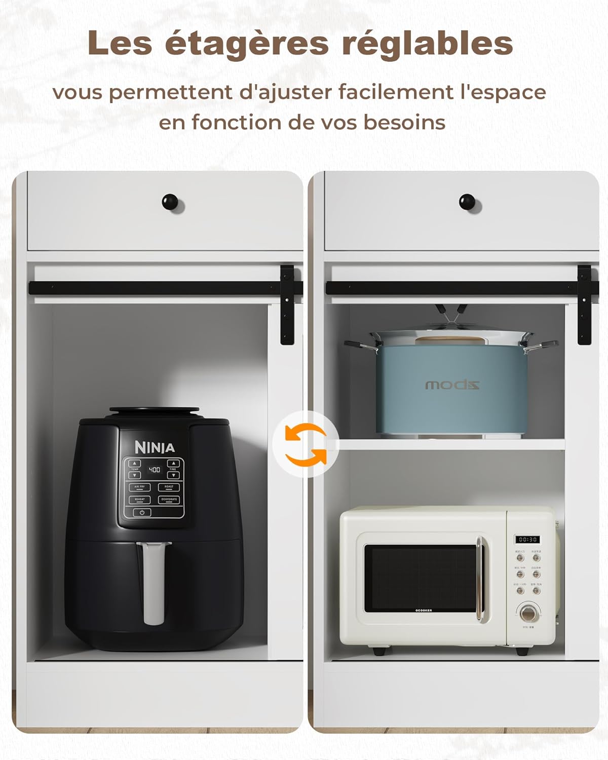 Storage Sideboard with LED and Power Strip