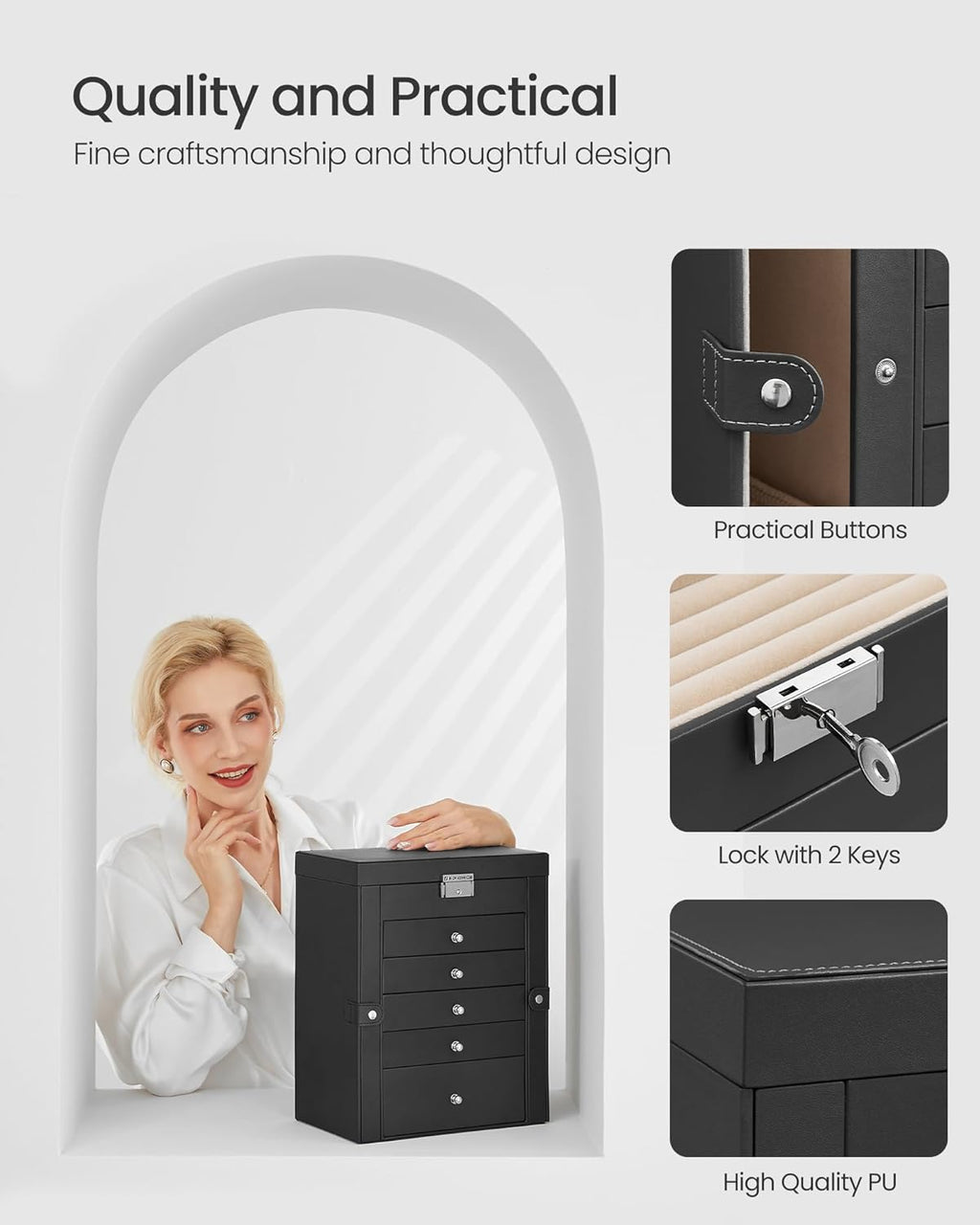 SONGMICS Jewellery Box 6 Tiers JBC152B01