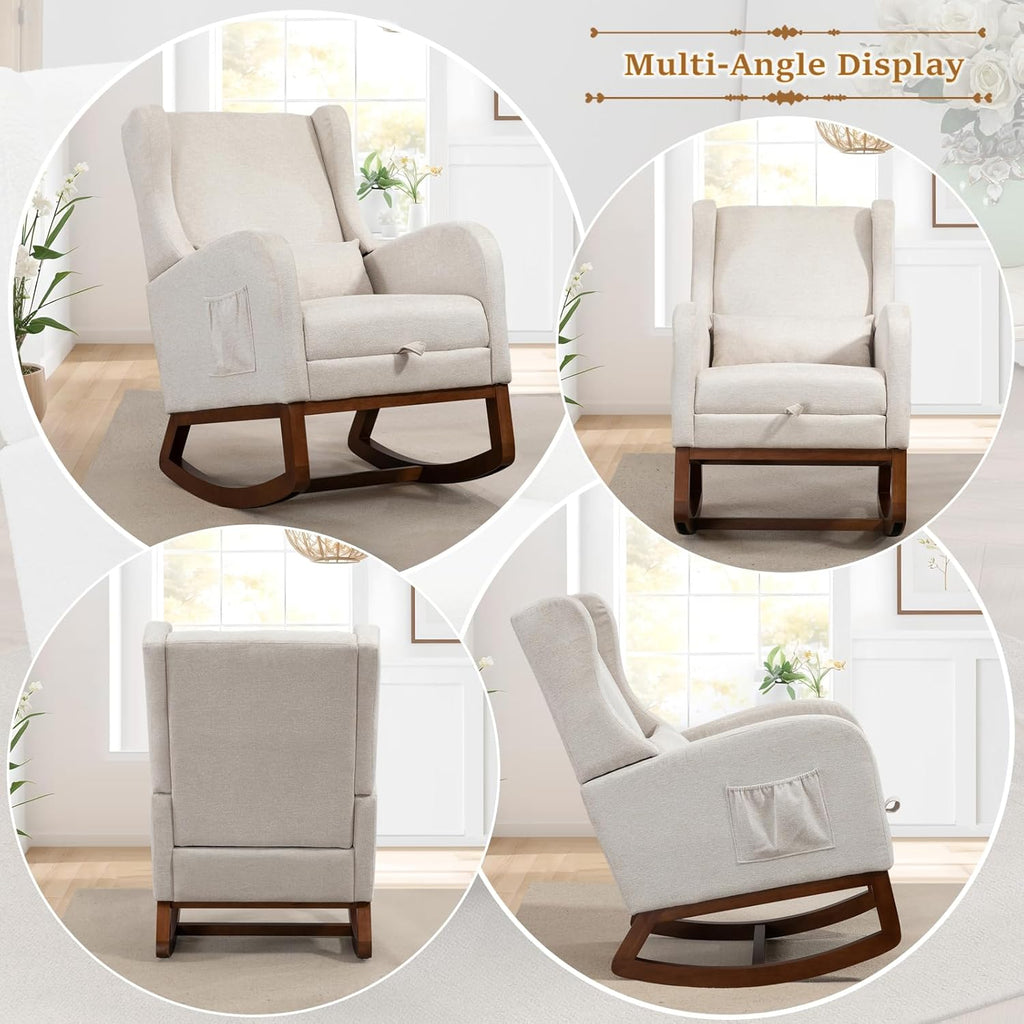 Modern Rocking Chair with Foot Rest