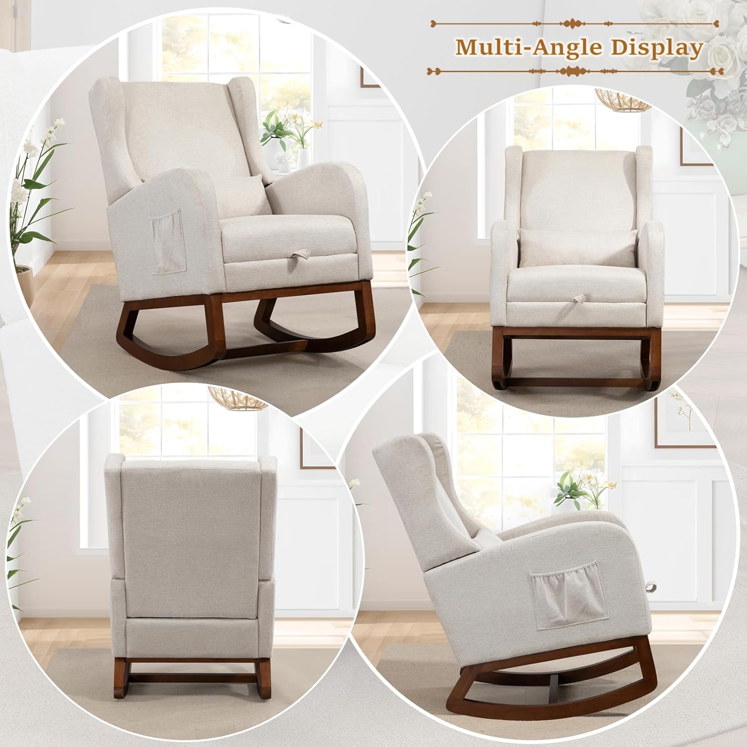 Modern Rocking Chair with Foot Rest