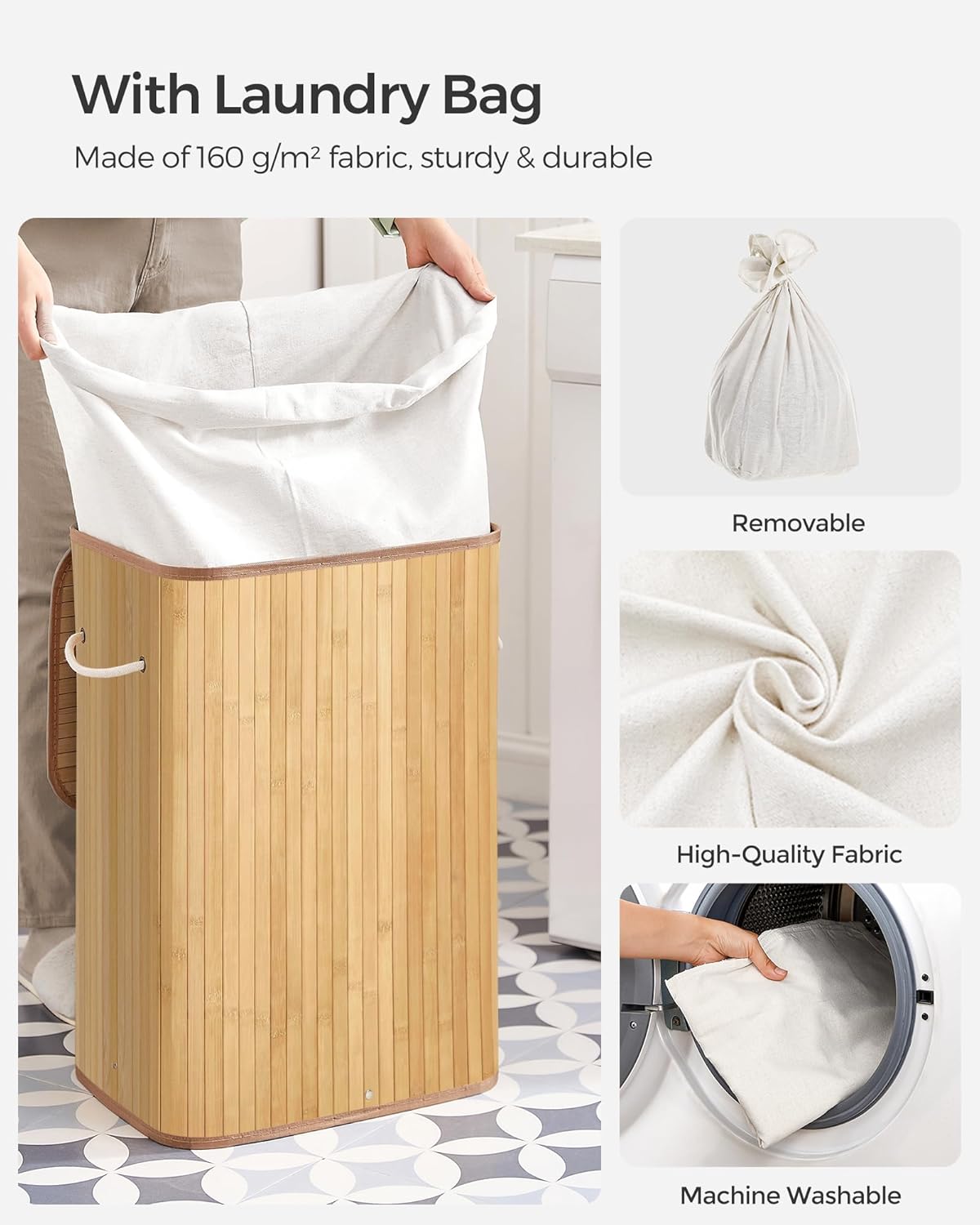 SONGMICS Laundry Basket LCB10Y