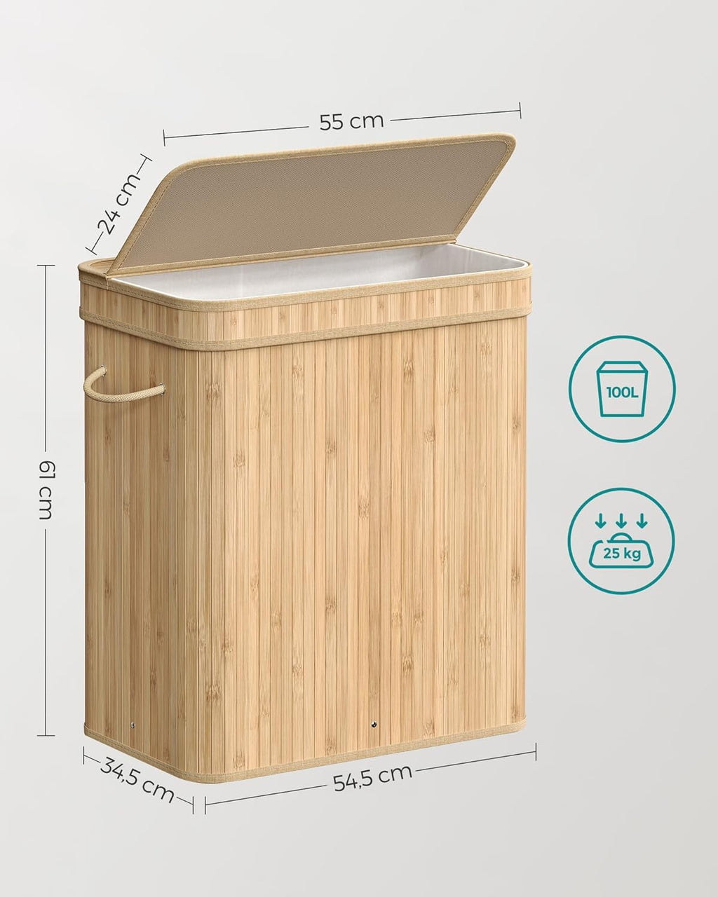 SONGMICS Laundry Basket LCB063N01