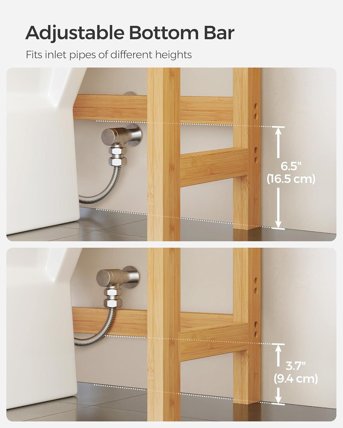 SONGMICS Bamboo Over The Toilet Storage UBTS001N01