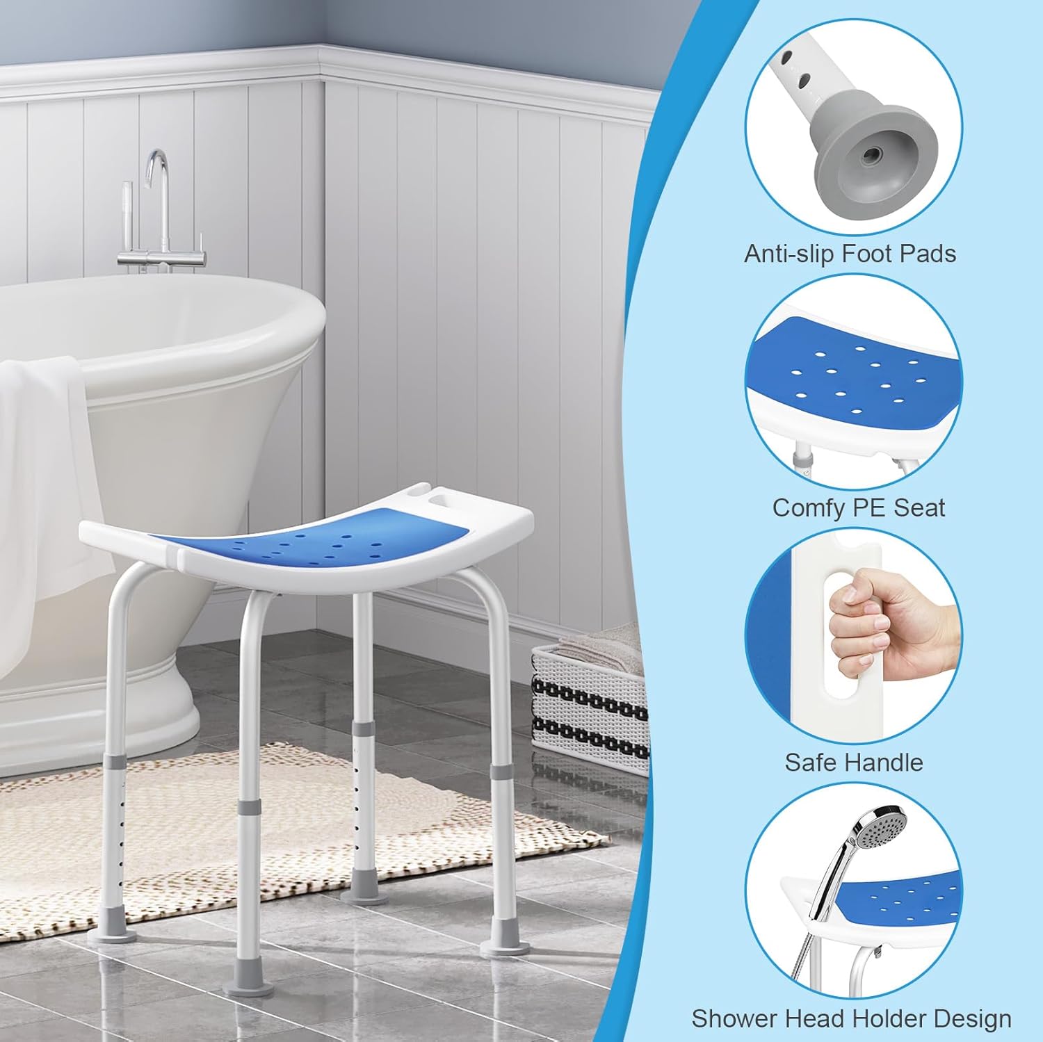EUGAD Adjustable Shower Stool