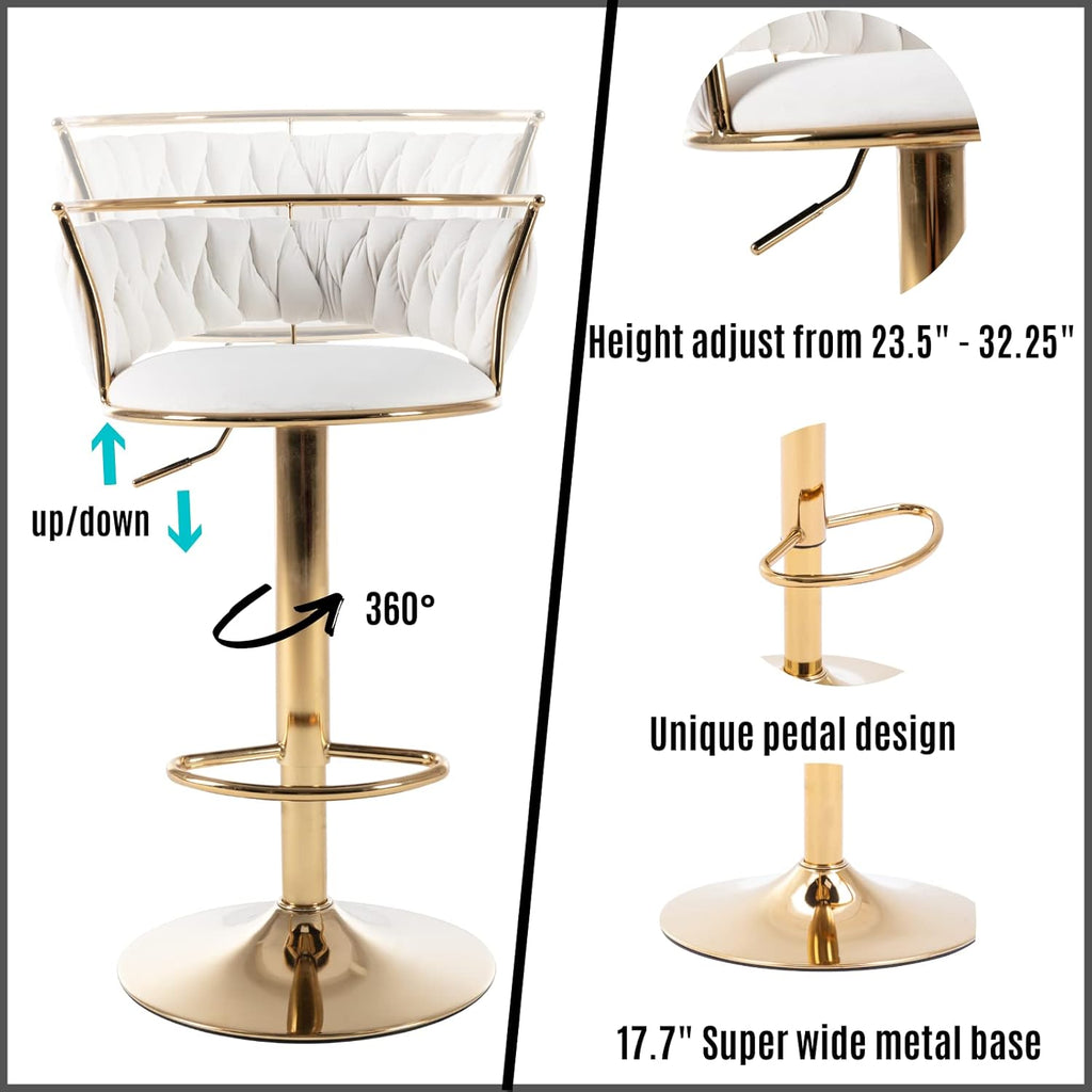 Set of 2 Modern Adjustable Barstools