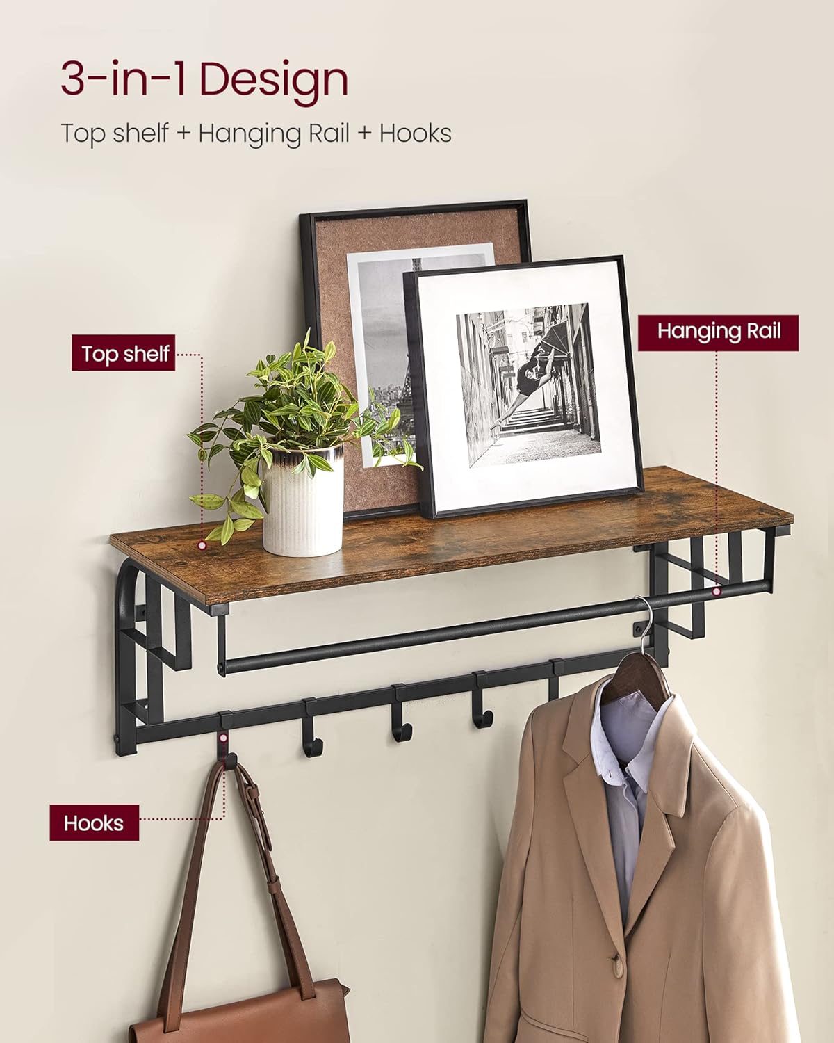 VASAGLE Coat Rack LCR102B01