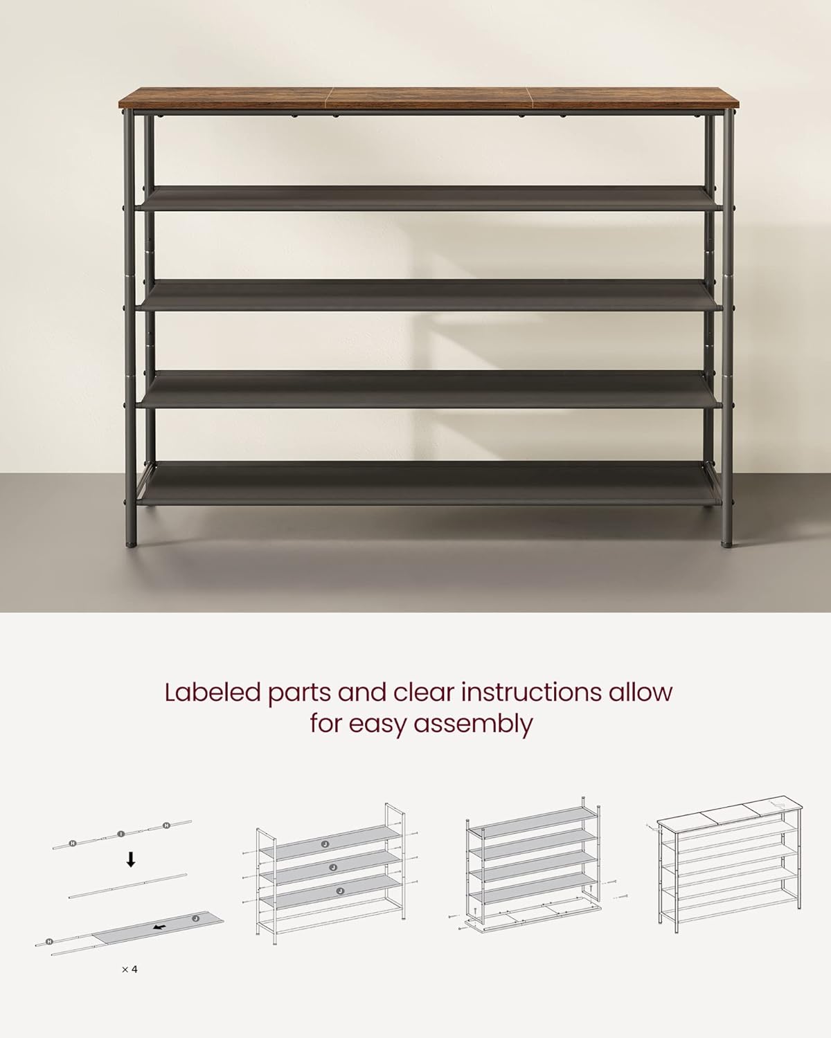 VASAGLE Shoe Rack LBS136B01