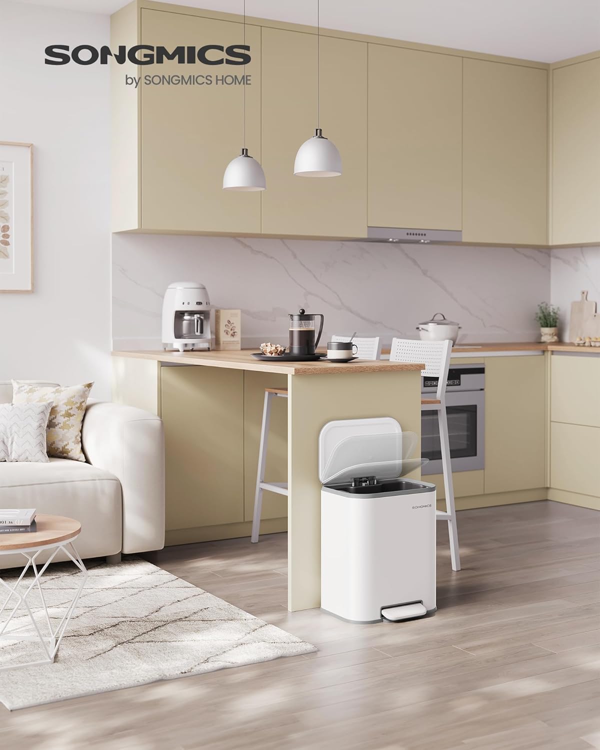 SONGMICS Kitchen Bin LTB542W02