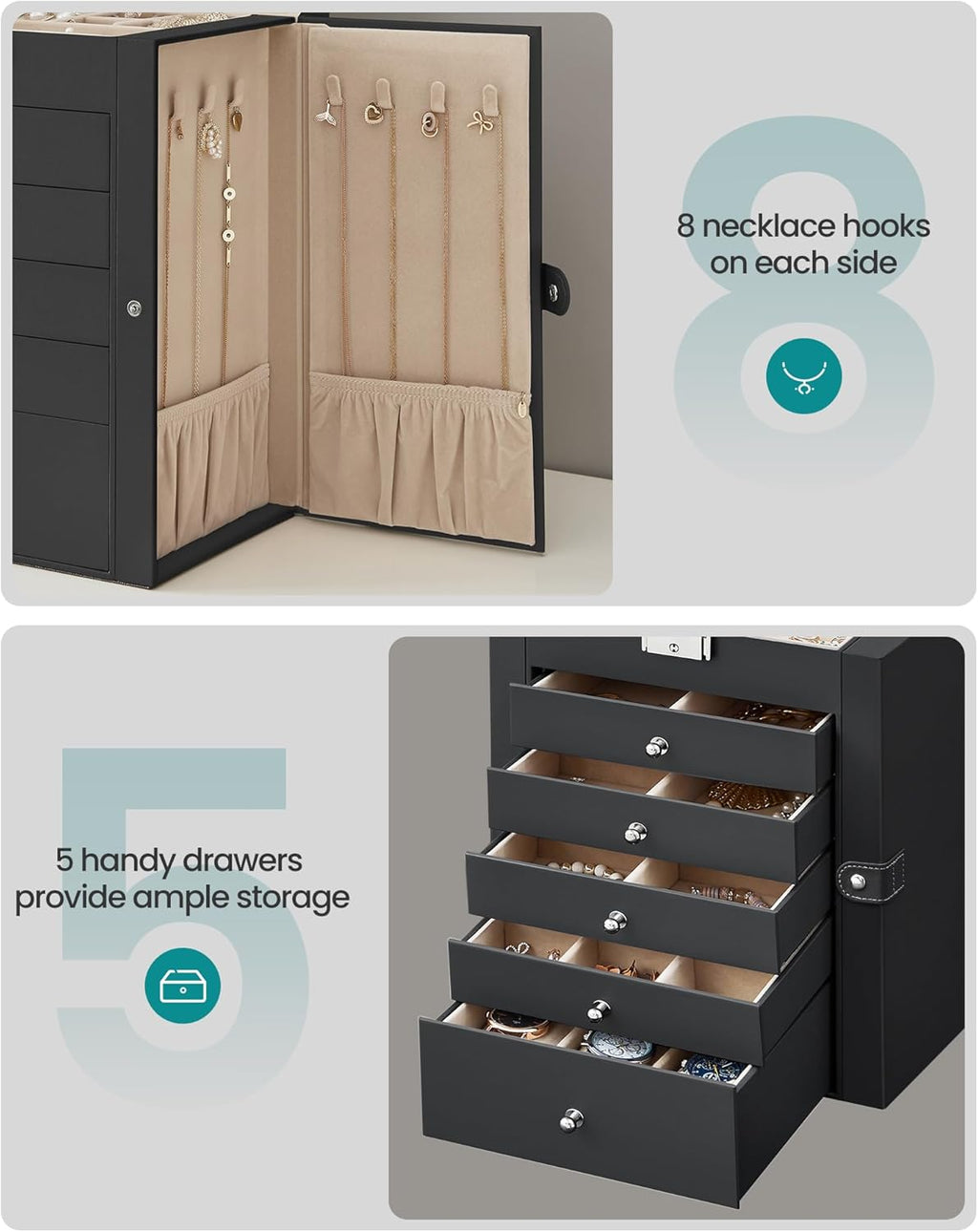 SONGMICS Jewellery Box 6 Tiers JBC152B01