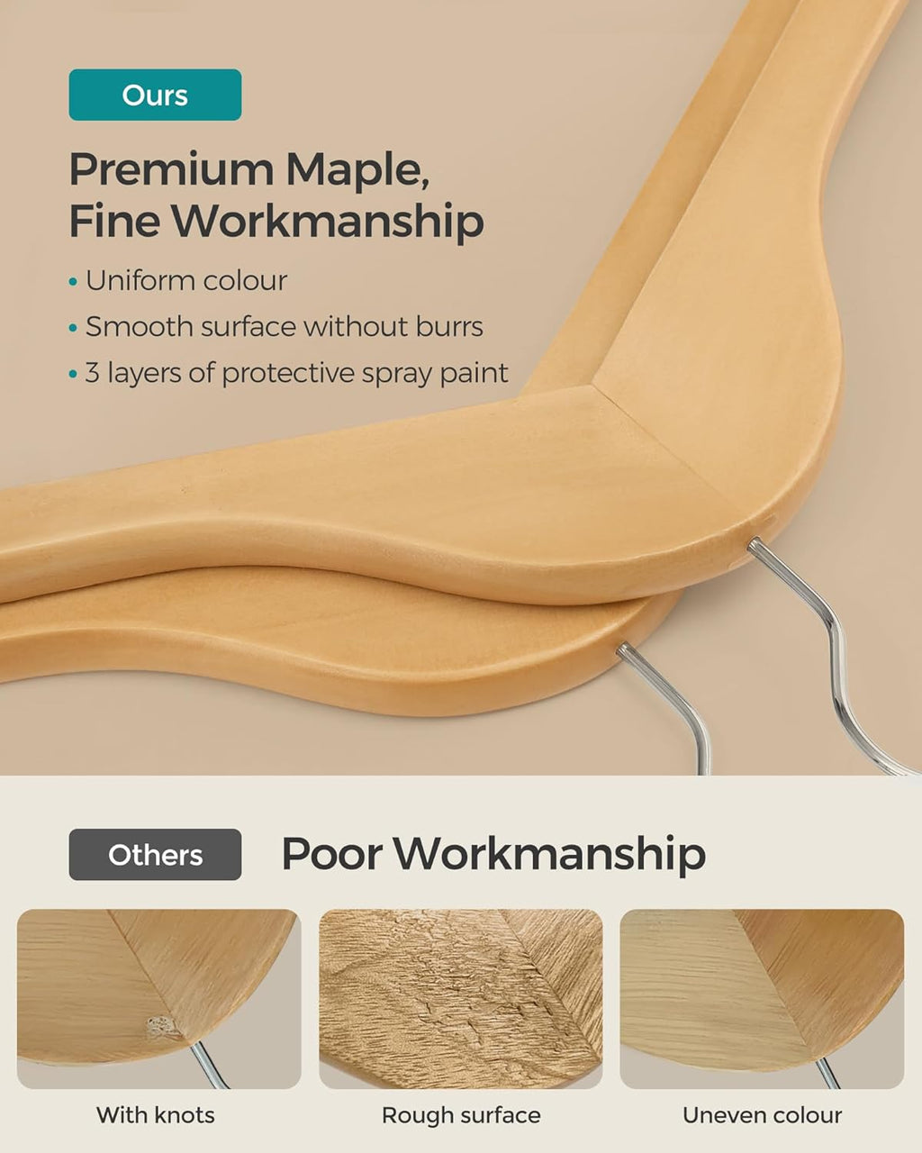 SONGMICS Wooden Hanger CRW001-20