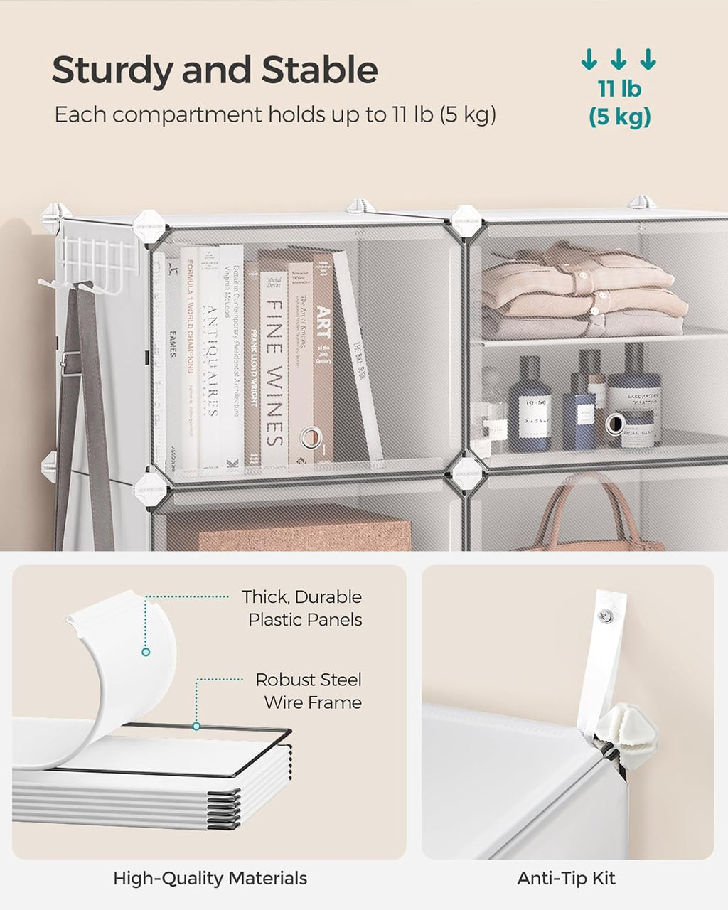SONGMICS Interlocking Shoe Rack LPC032W01