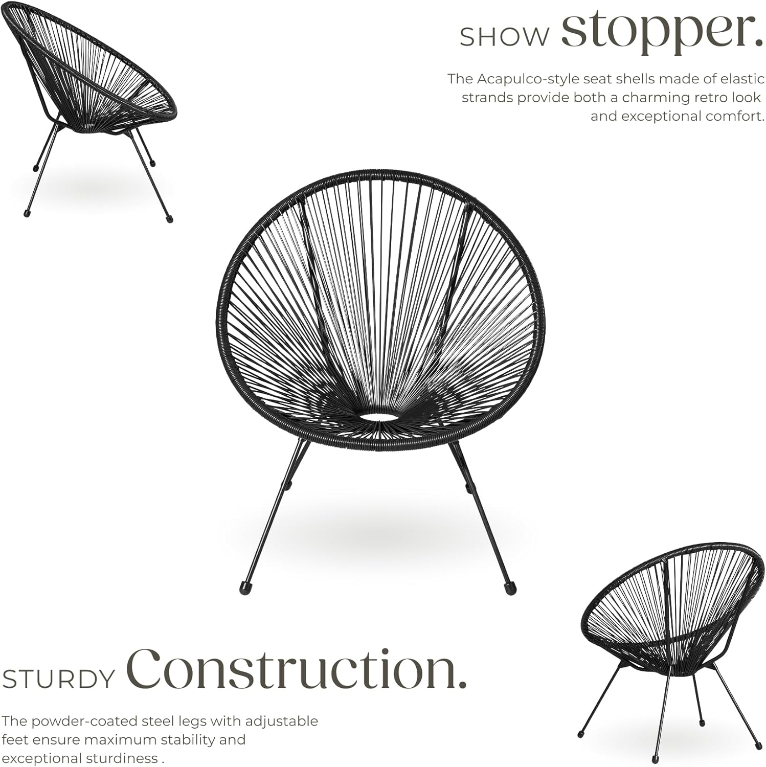 Set of 2 Outdoor Chairs & Glass Coffee Table