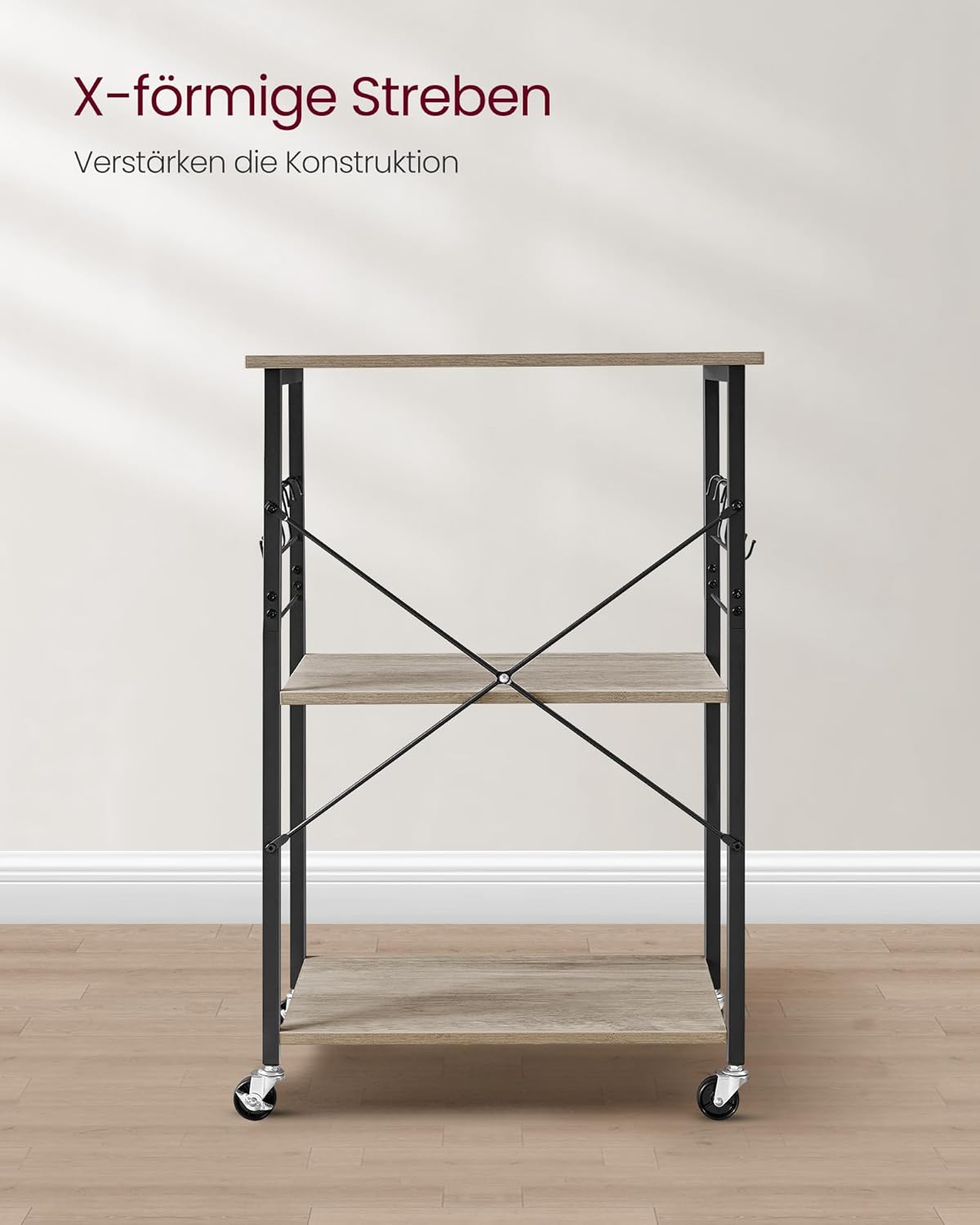 VASAGLE Kitchen Rack on Wheels KKS060B02