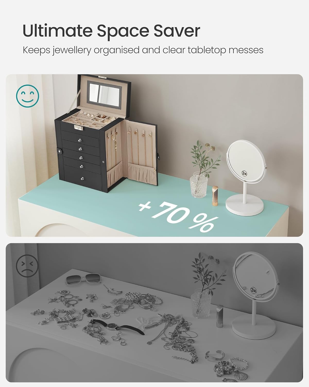 SONGMICS Jewellery Box JBC152B01