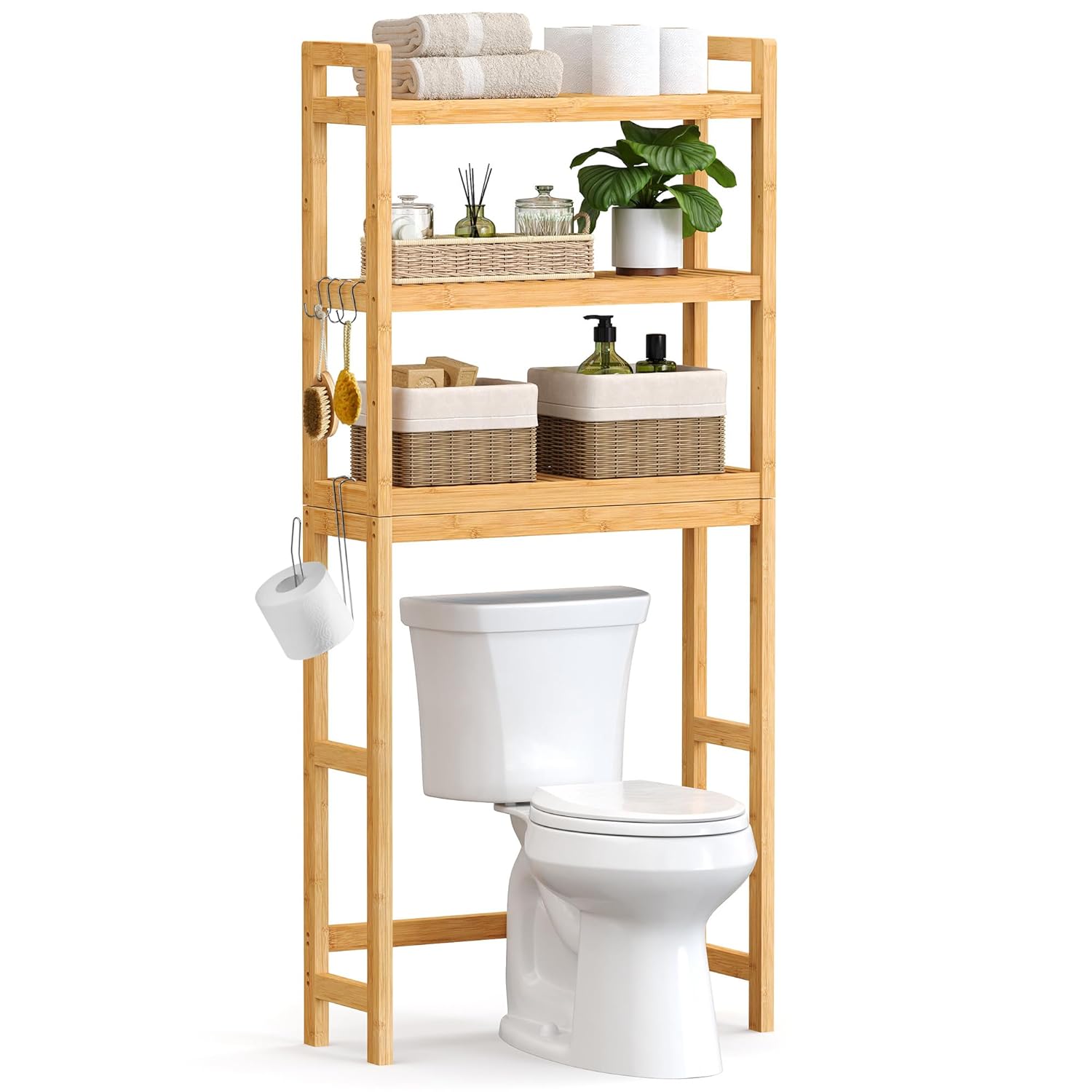 SONGMICS Bamboo Over The Toilet Storage UBTS001N01