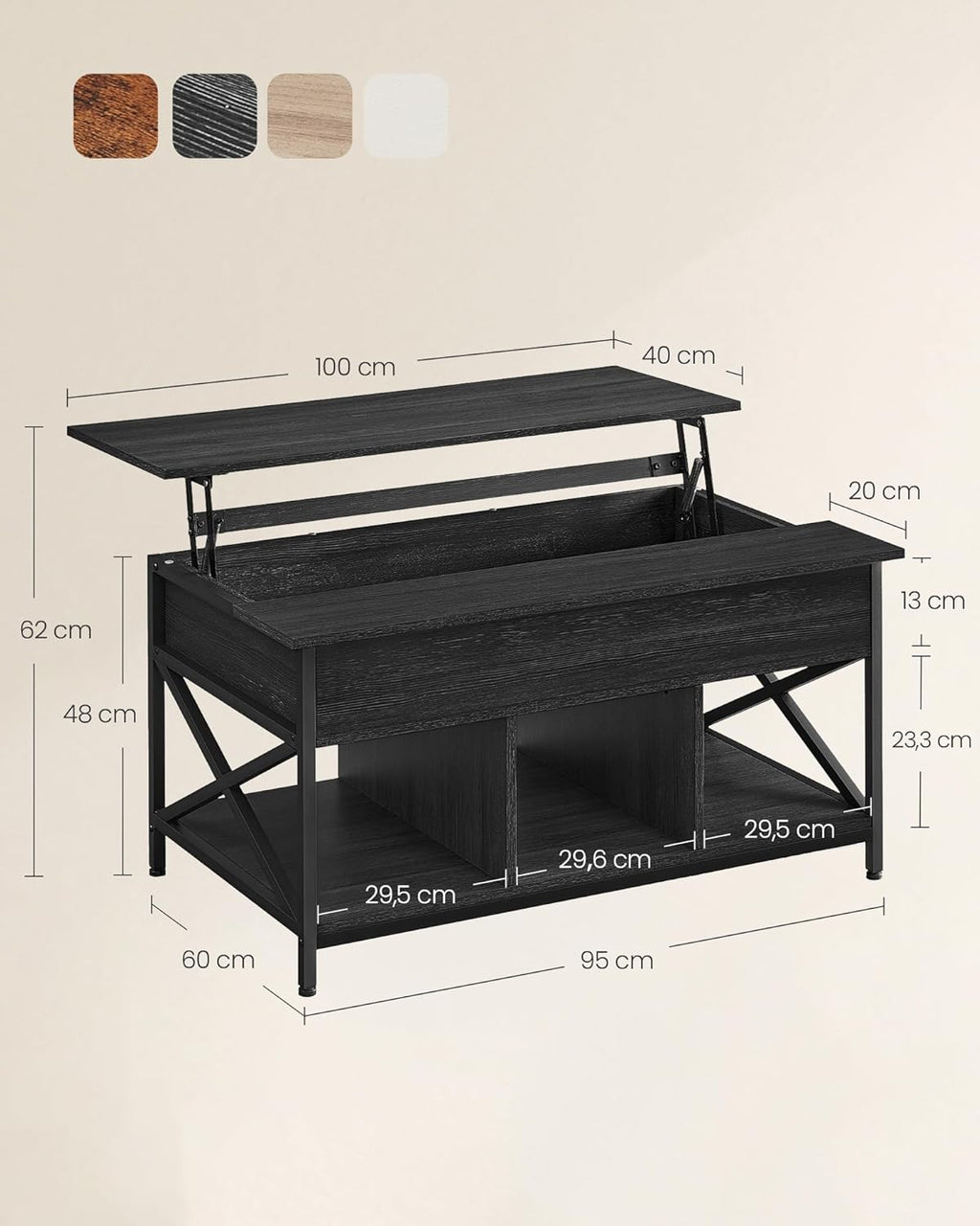 VASAGLE Coffee Table LCT205B22