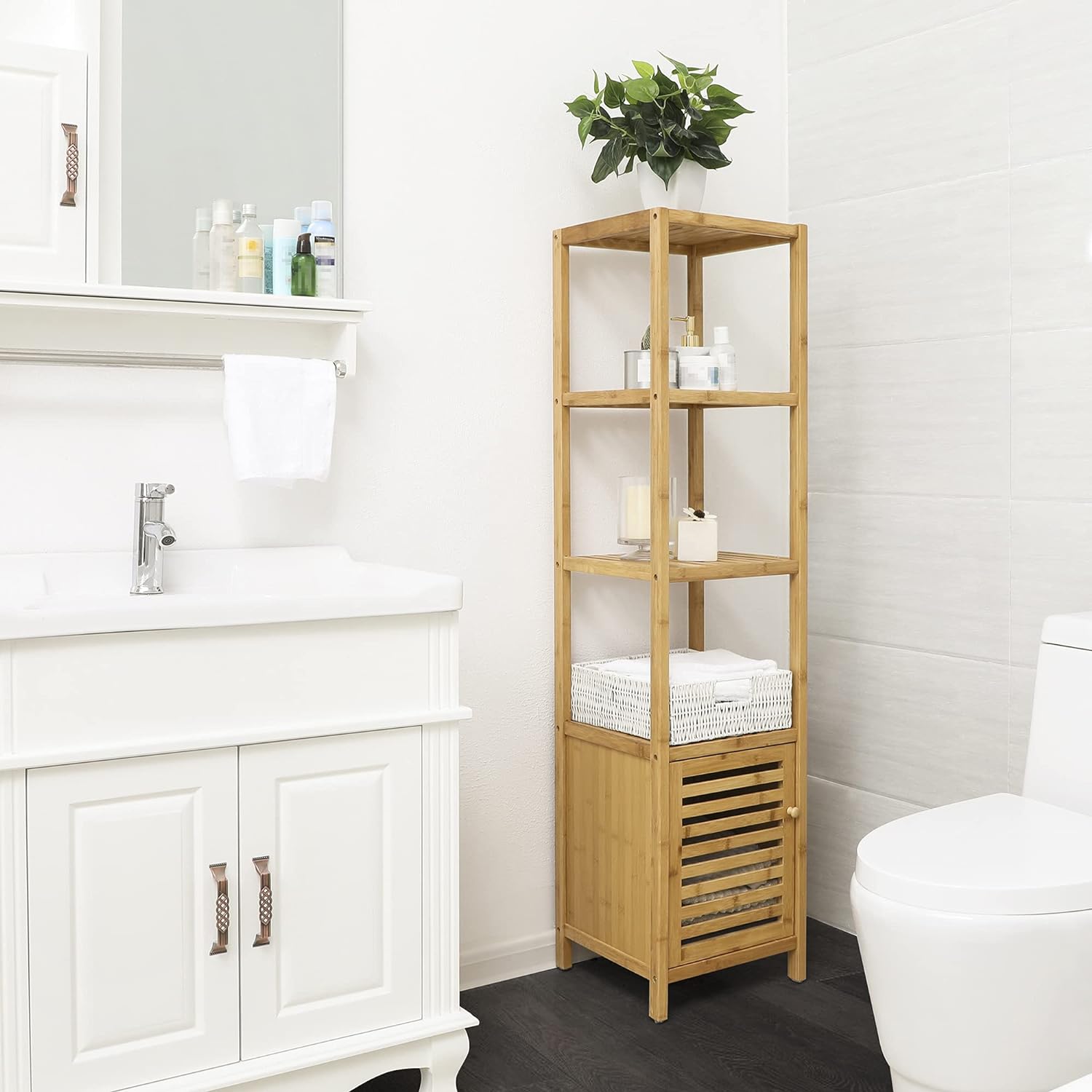 4 Tiers Bamboo Storage Cabinet