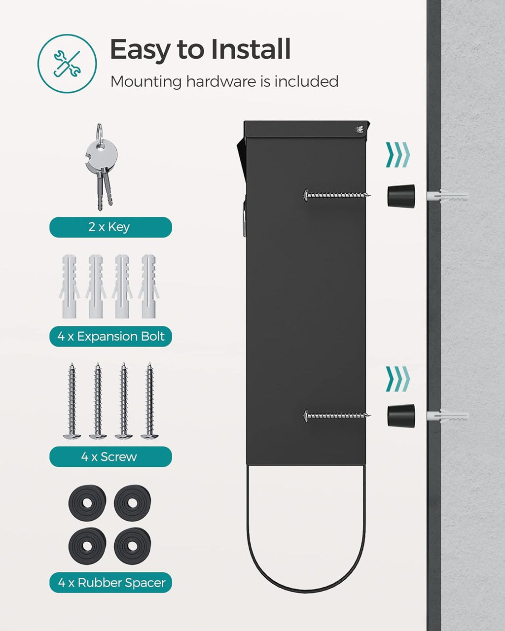 SONGMICS Post Box GMB020B02
