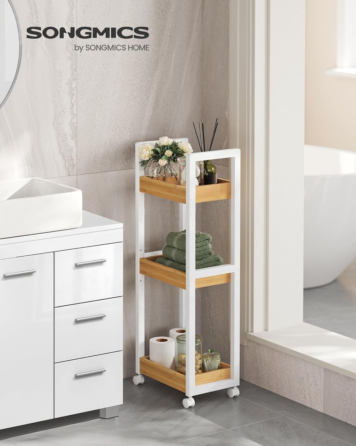 SONGMICS Small Shelf Storage Unit BCB083N02