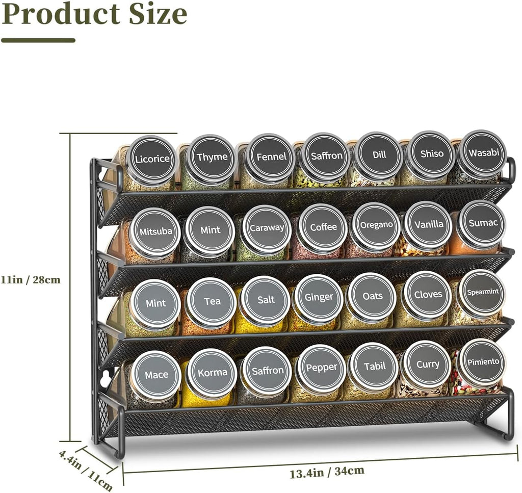 Spice Rack with 28 Spice Jars