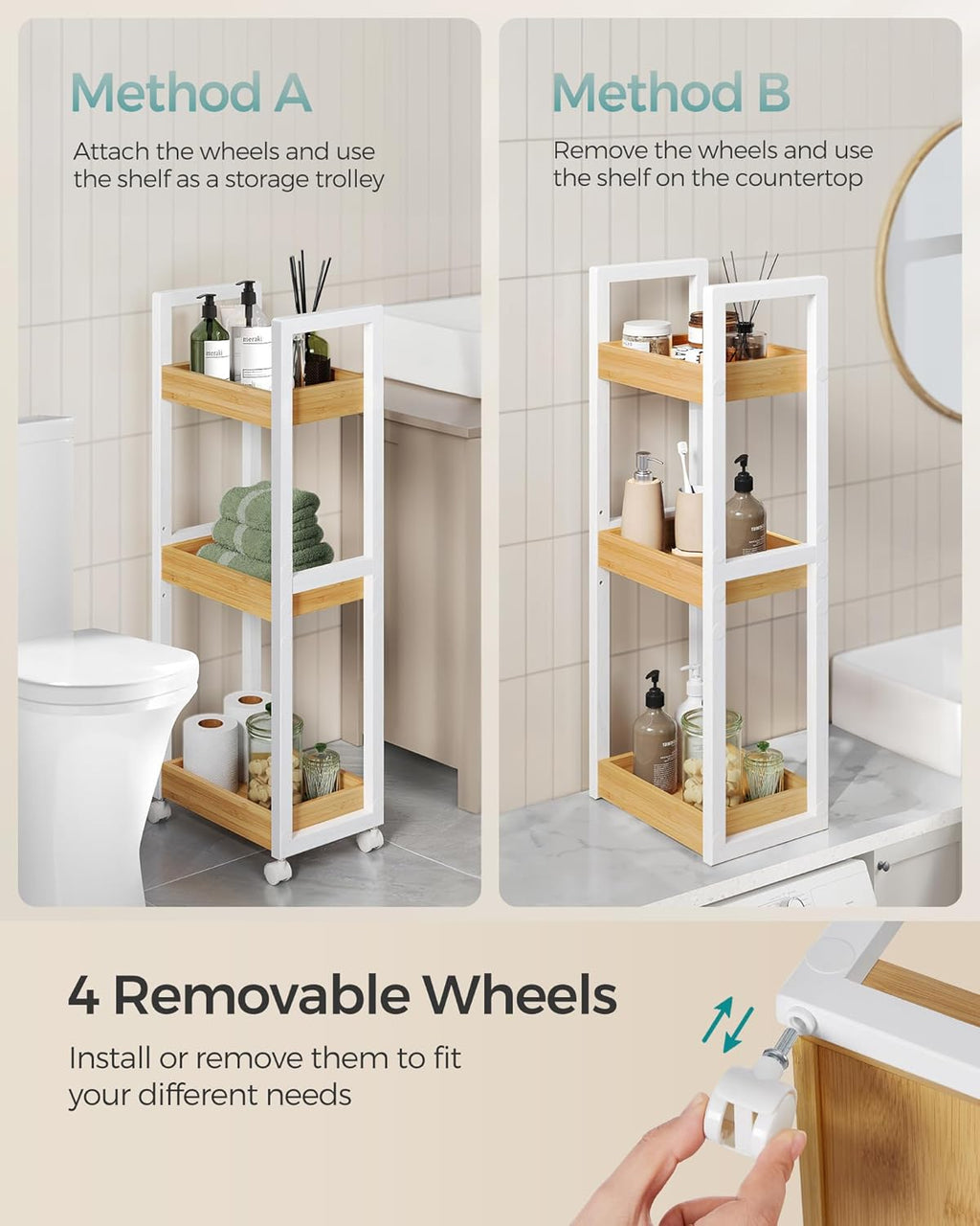 SONGMICS Small Shelf Storage Unit BCB083N02