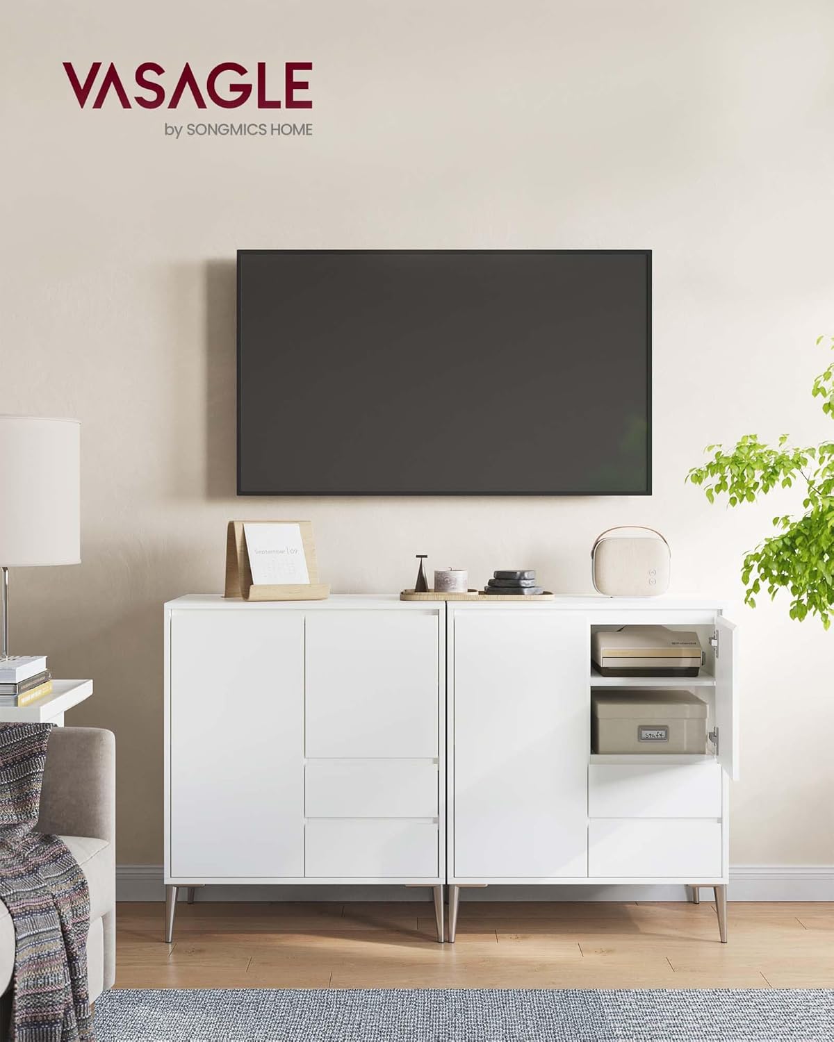 VASAGLE Sideboard, Storage Cabinet BBK243W01