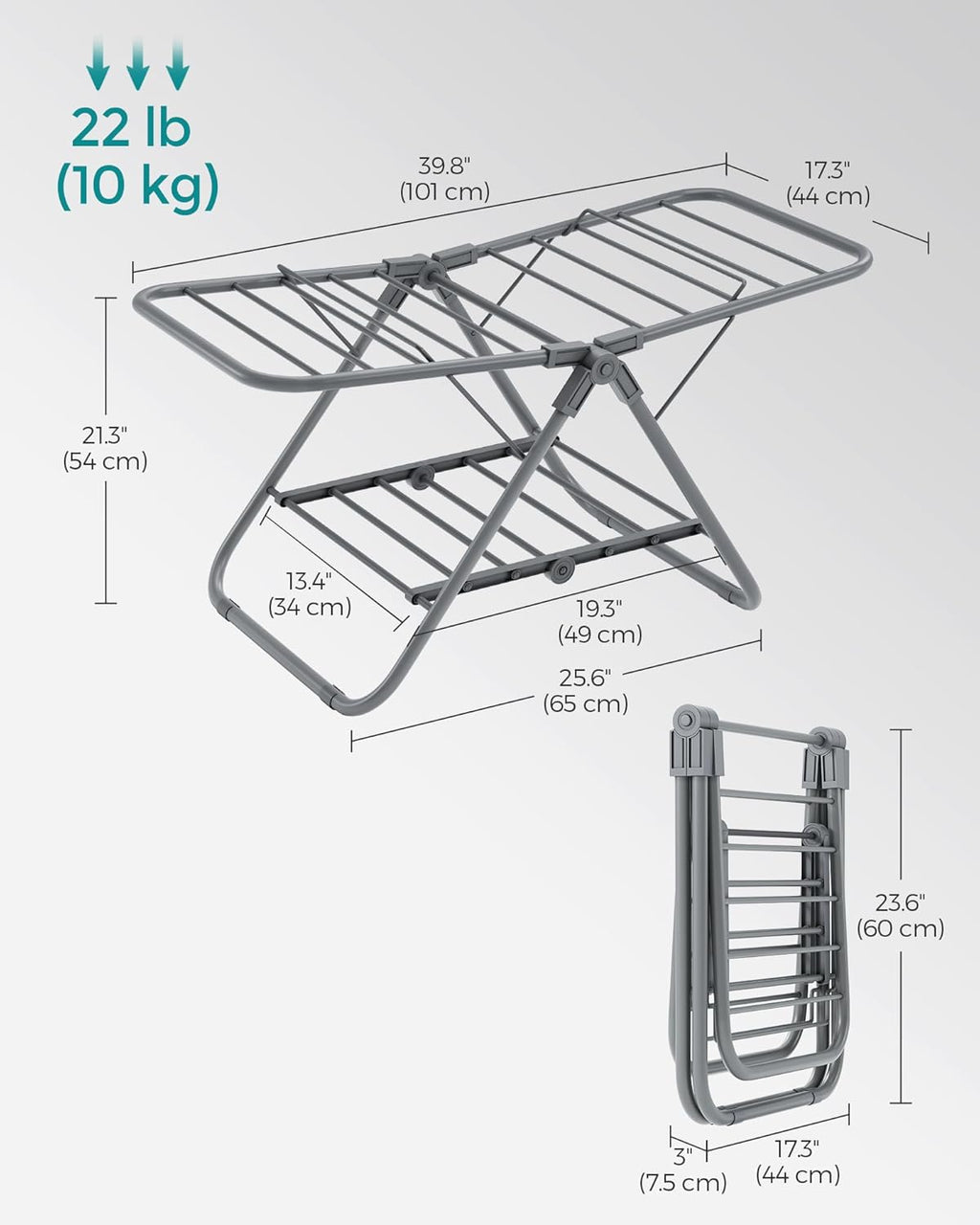 SONGMICS Small Laundry Airer LLR504G01