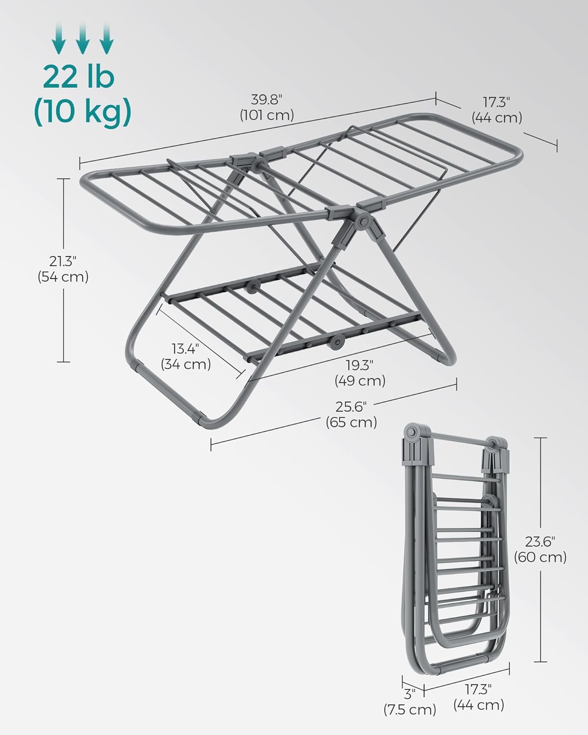 SONGMICS Small Laundry Airer LLR504G01