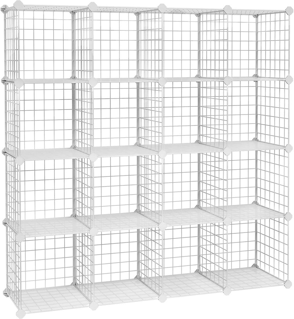 SONGMICS 16 Cube Metal Wire Storage Organiser LPI44W