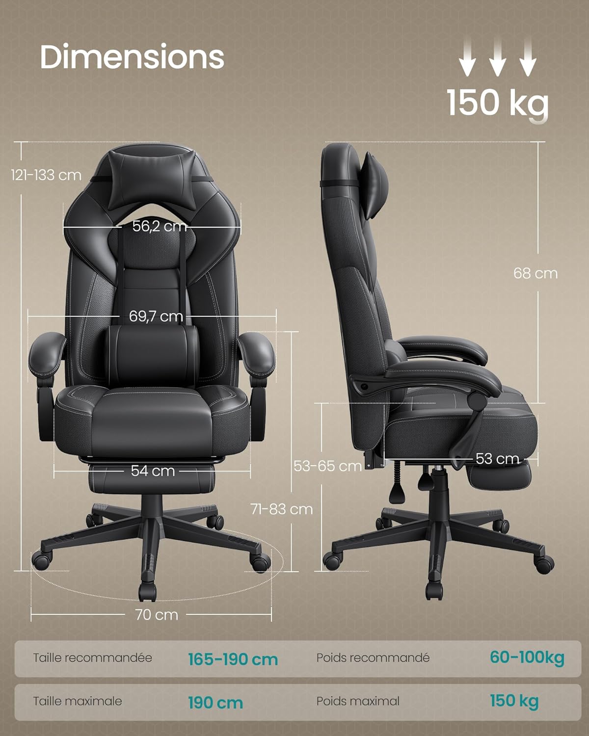 SONGMICS Gaming Chair OBG077B01