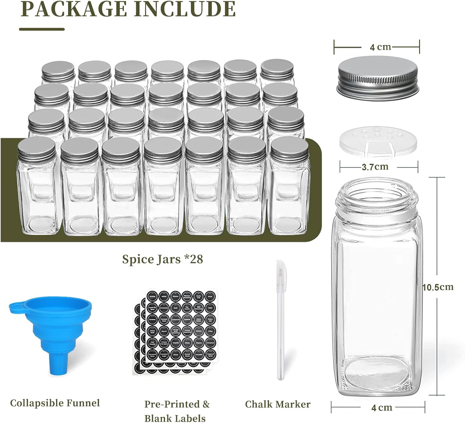 Spice Rack with 28 Spice Jars