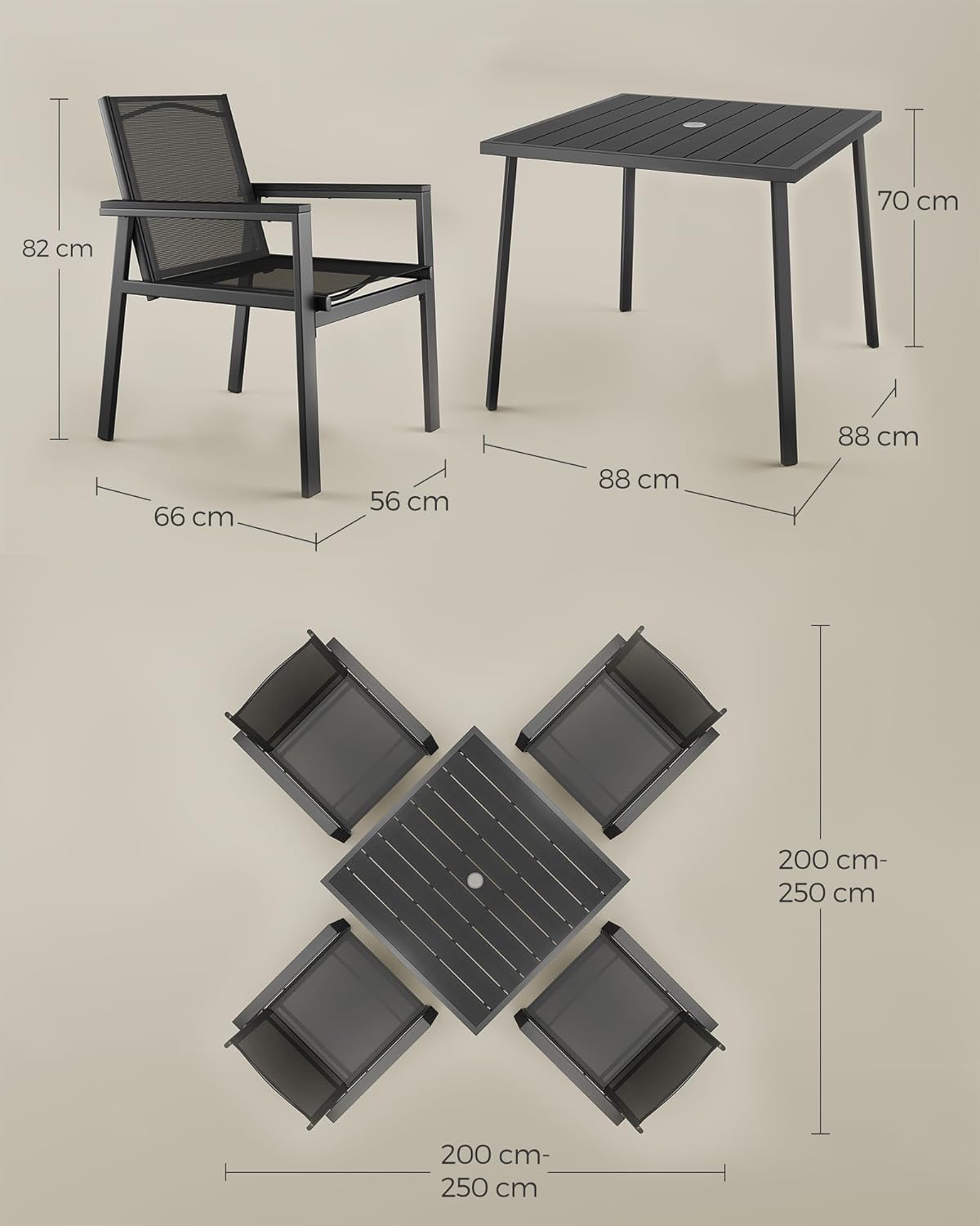SONGMICS Garden Furniture Set GGF045G01