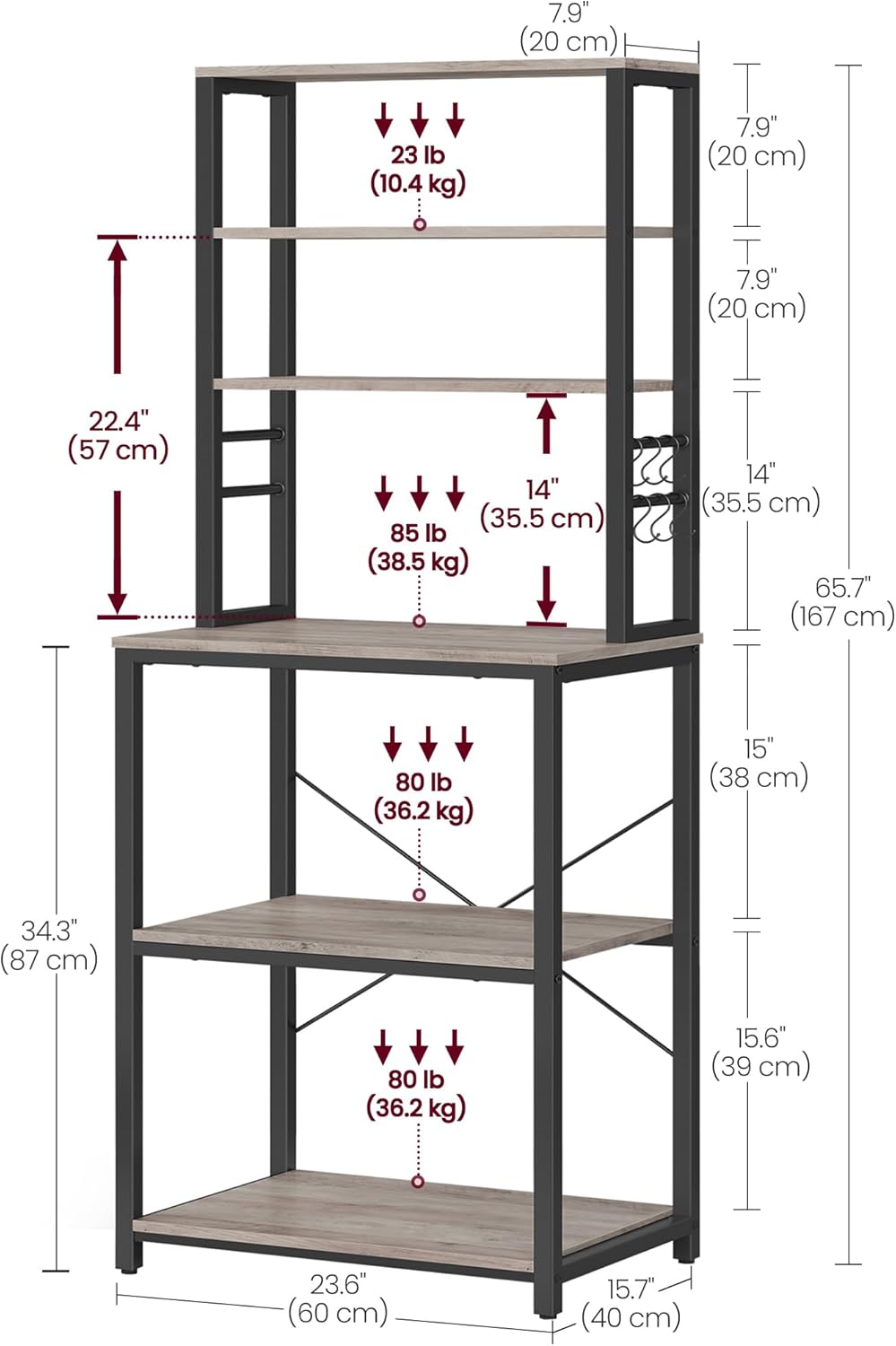VASAGLE Kitchen Storage Rack KKS024B02