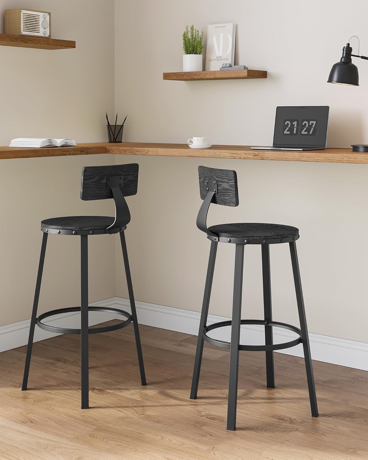 VASAGLE Bar Stools Set of 2 ULBC026B56