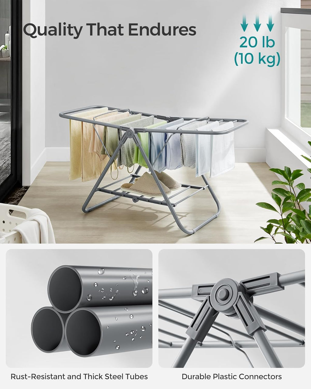 SONGMICS Small Laundry Airer LLR504G01