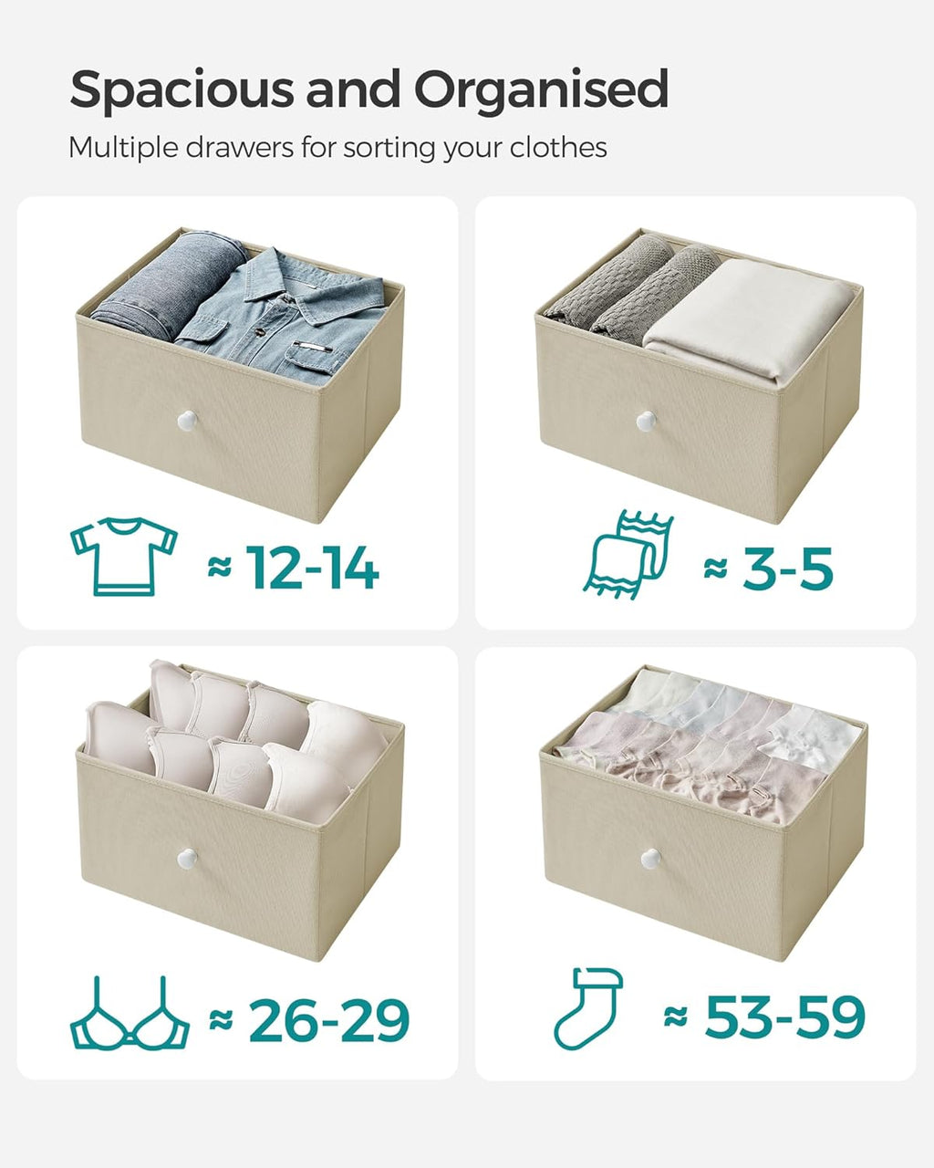 SONGMICS Chest of Drawers LTS323W01