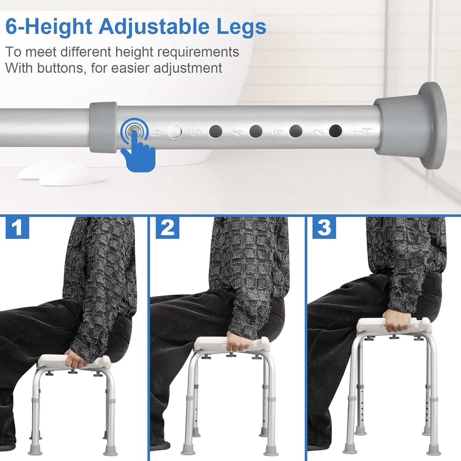 EUGAD Adjustable Shower Stool