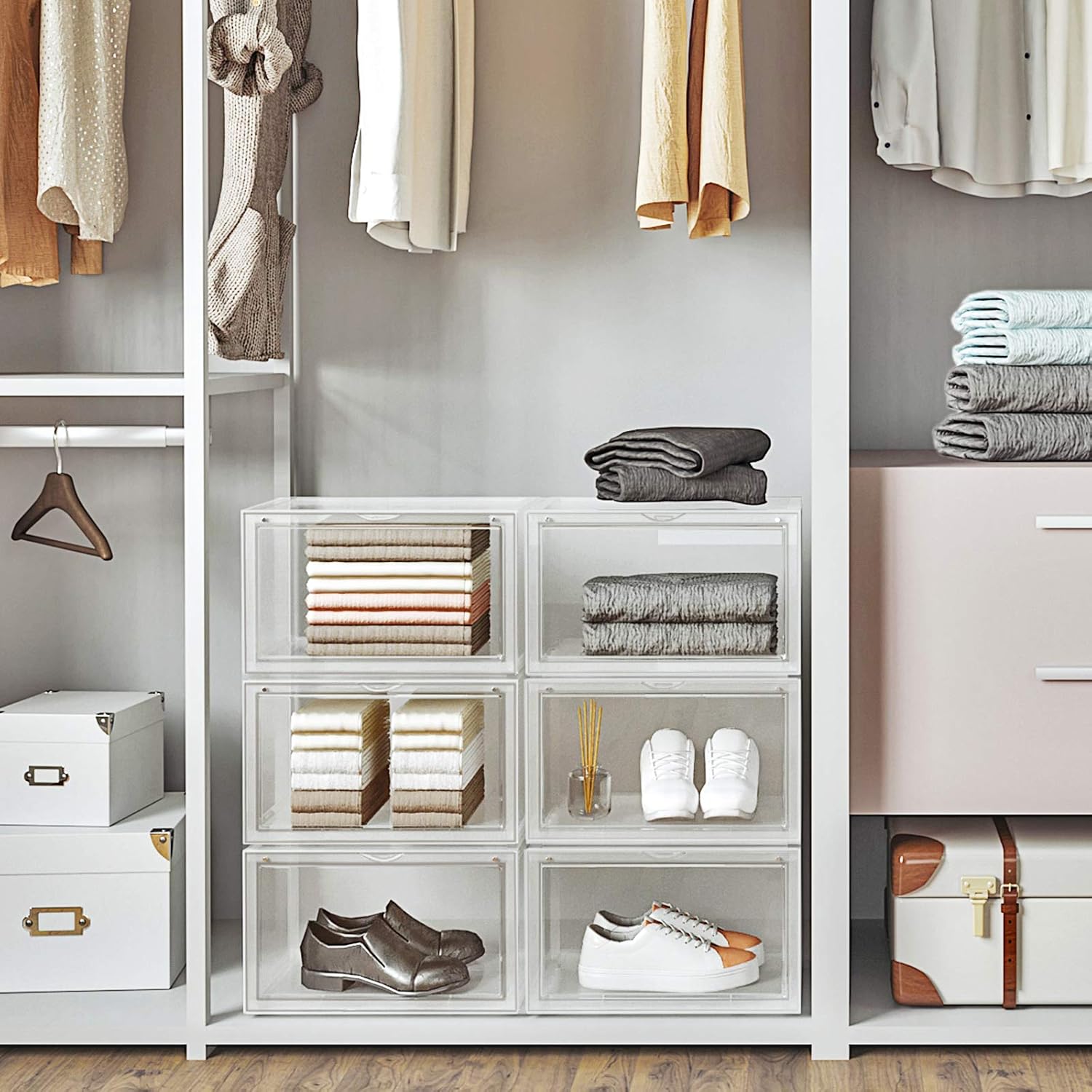 SONGMICS Set of 3 Shoe Boxes LSP03CW