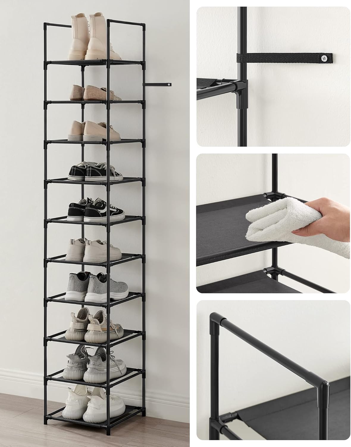 SONGMICS 10-Tier Shoe Rack LSR110B02
