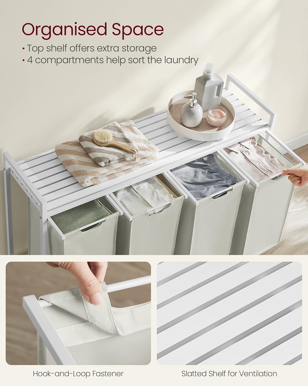 VASAGLE Laundry Basket BLH401W01